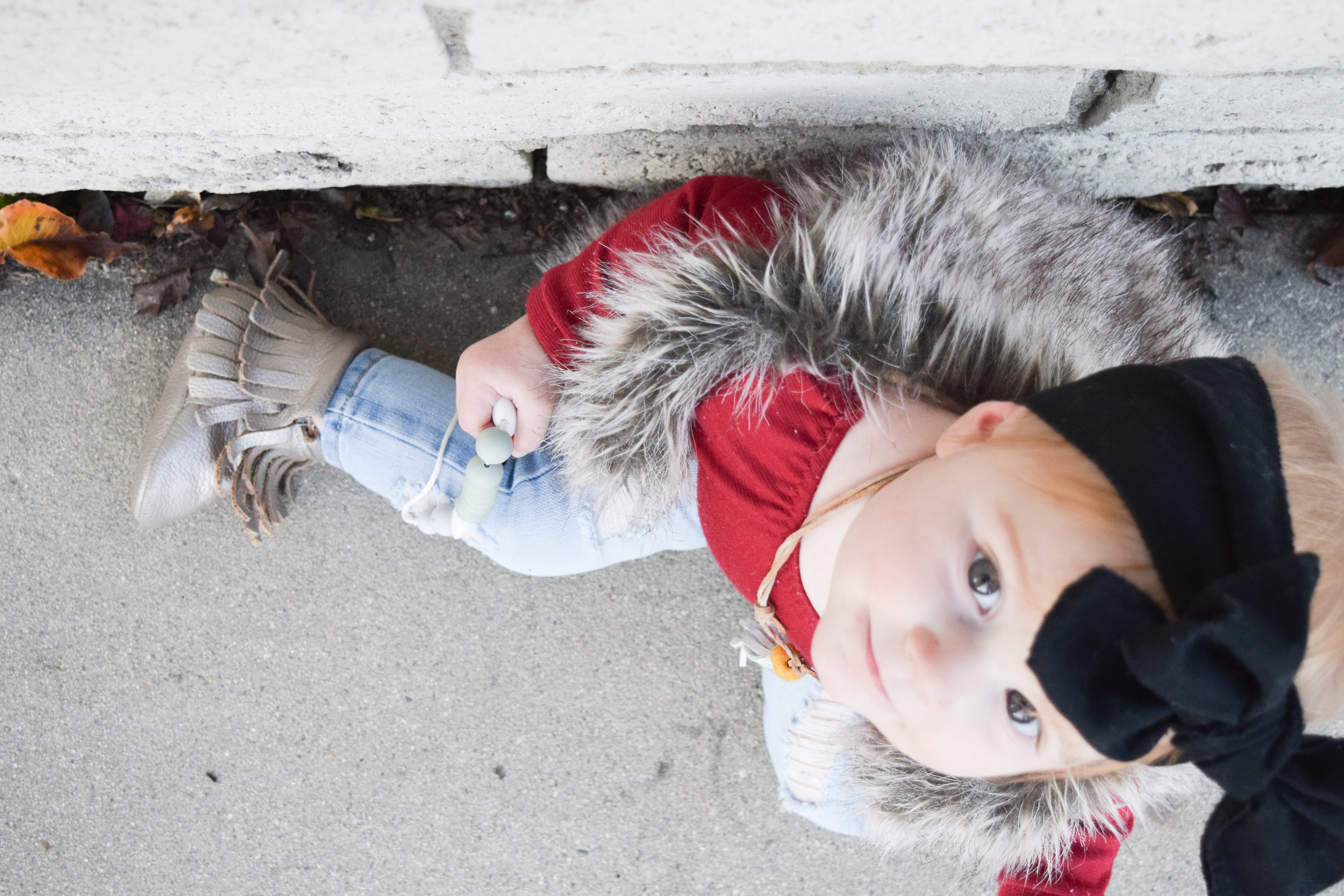 Baby Fashion - Baby Fur Vest + Baby Ripped Jeans
