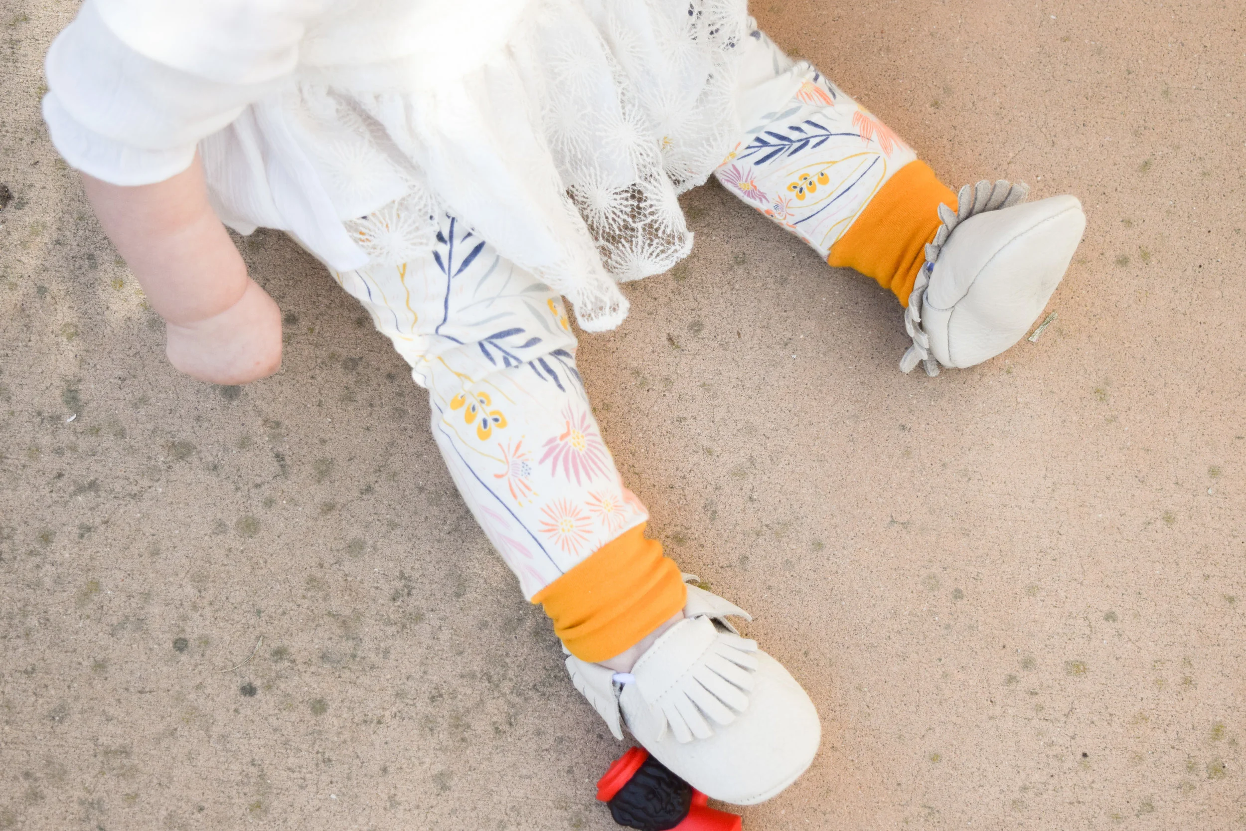 Baby Fashion - Yellow Floral Print Baby Leggings