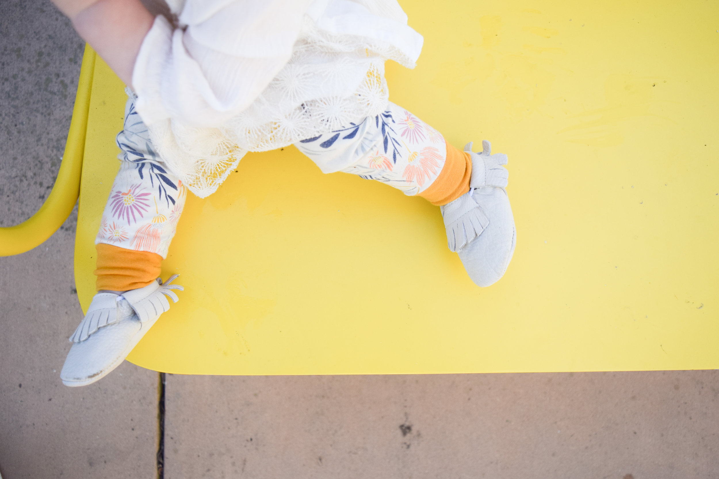 Baby Fashion - Yellow Floral Print Baby Leggings