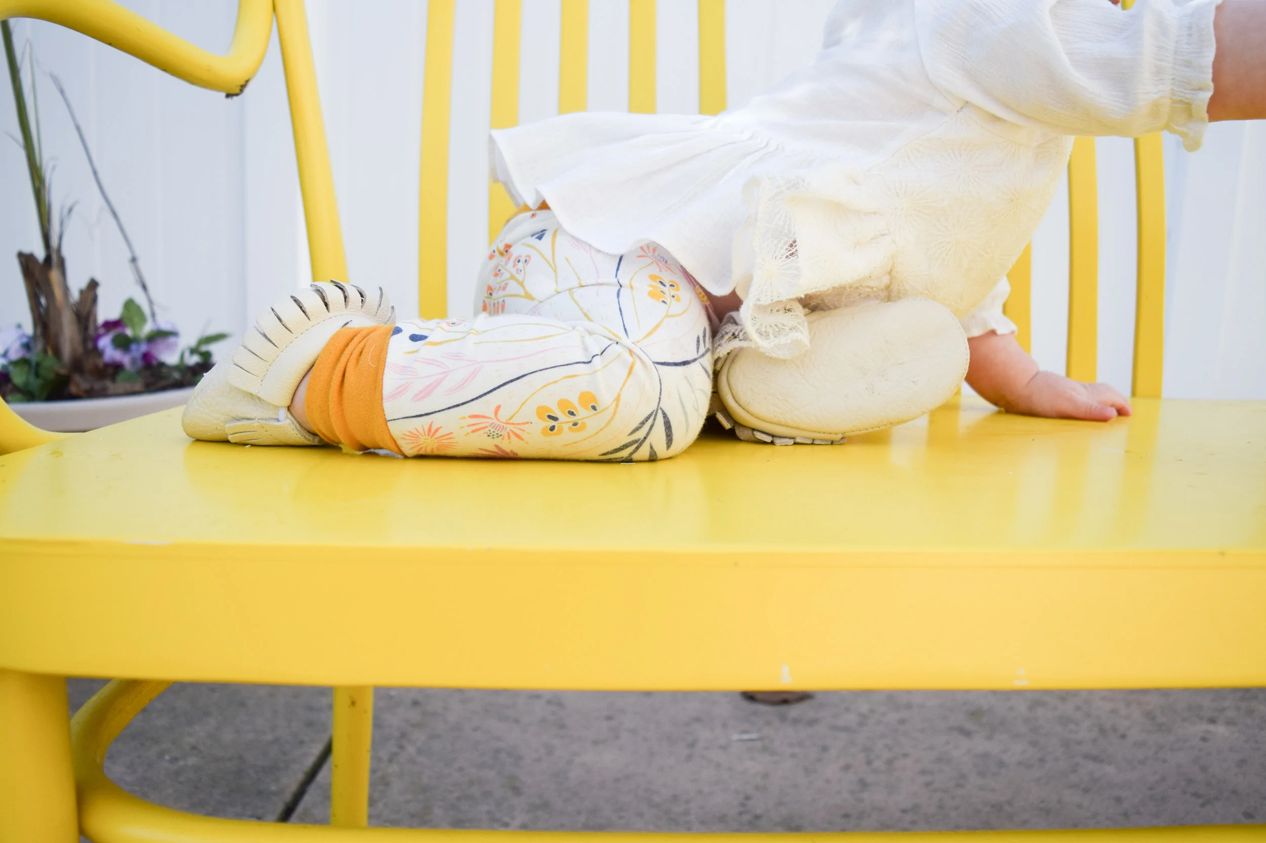 Baby Fashion - Yellow Floral Print Baby Leggings