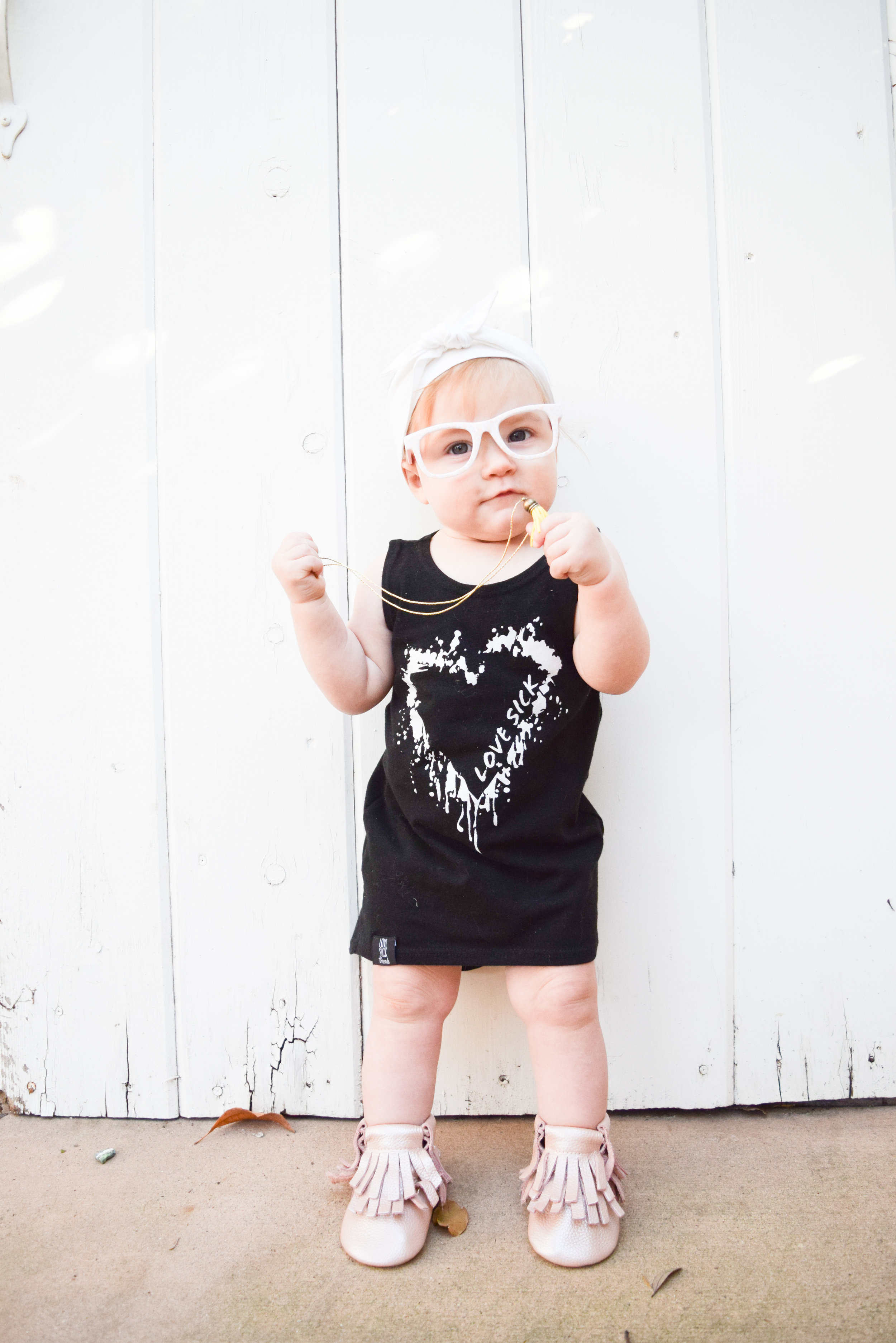 BABY FASHION - high low baby heart dress, baby leather boots, baby slouch beanie