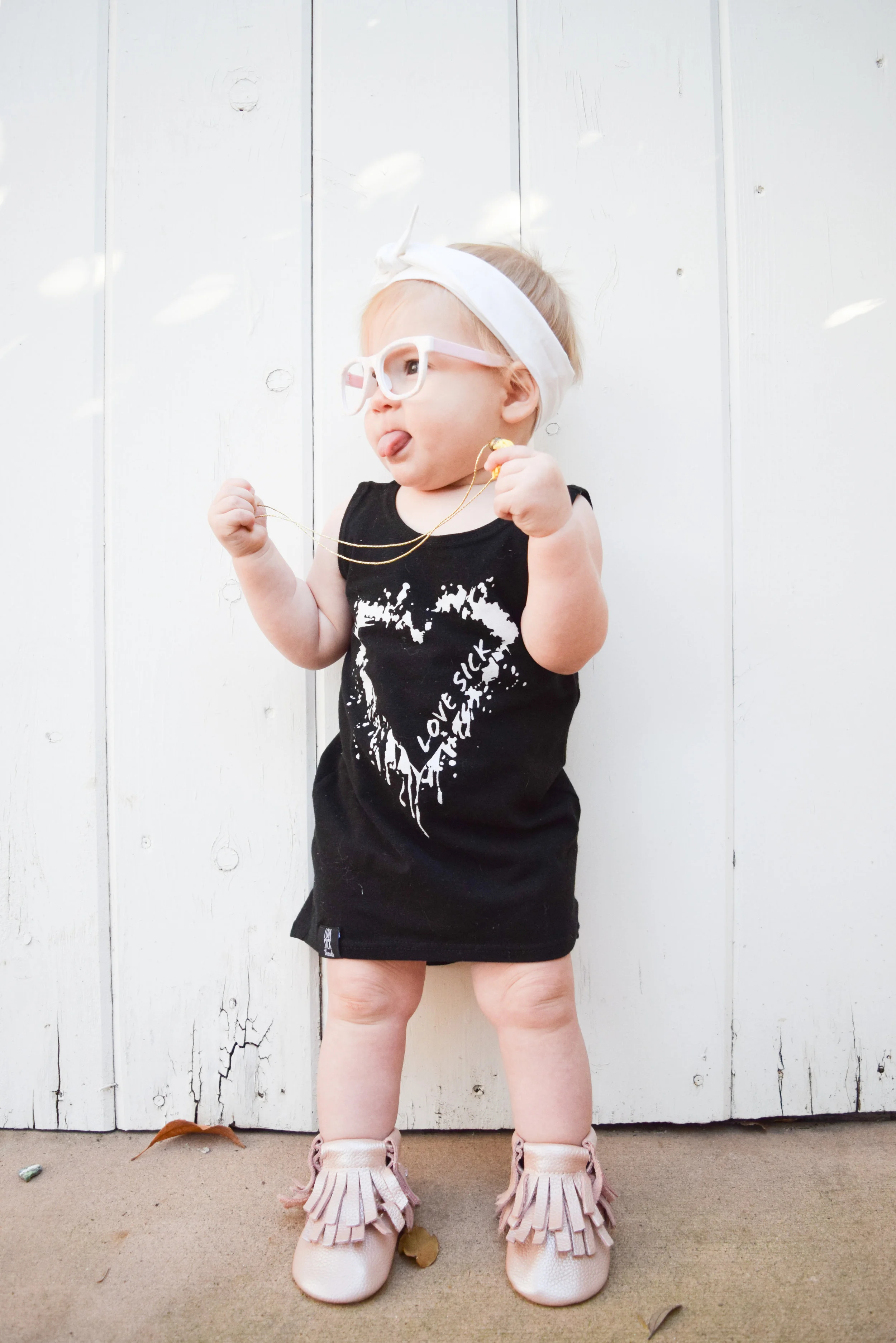 BABY FASHION - high low baby heart dress, baby leather boots, baby slouch beanie