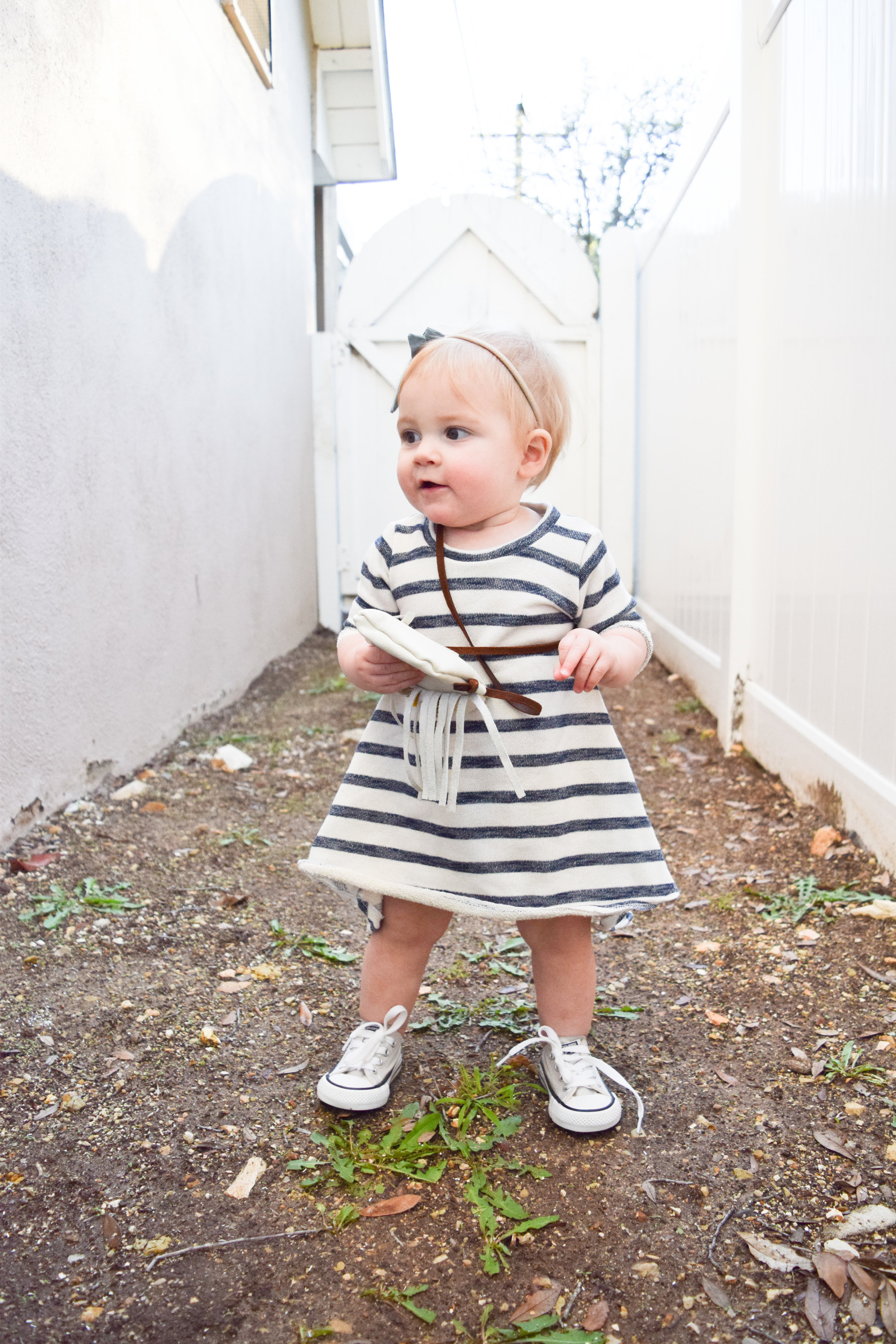 BABY FASHION | Navy + Cream Striped Terry Cloth Baby Dress - Perfectly Paisley Shop on Etsy