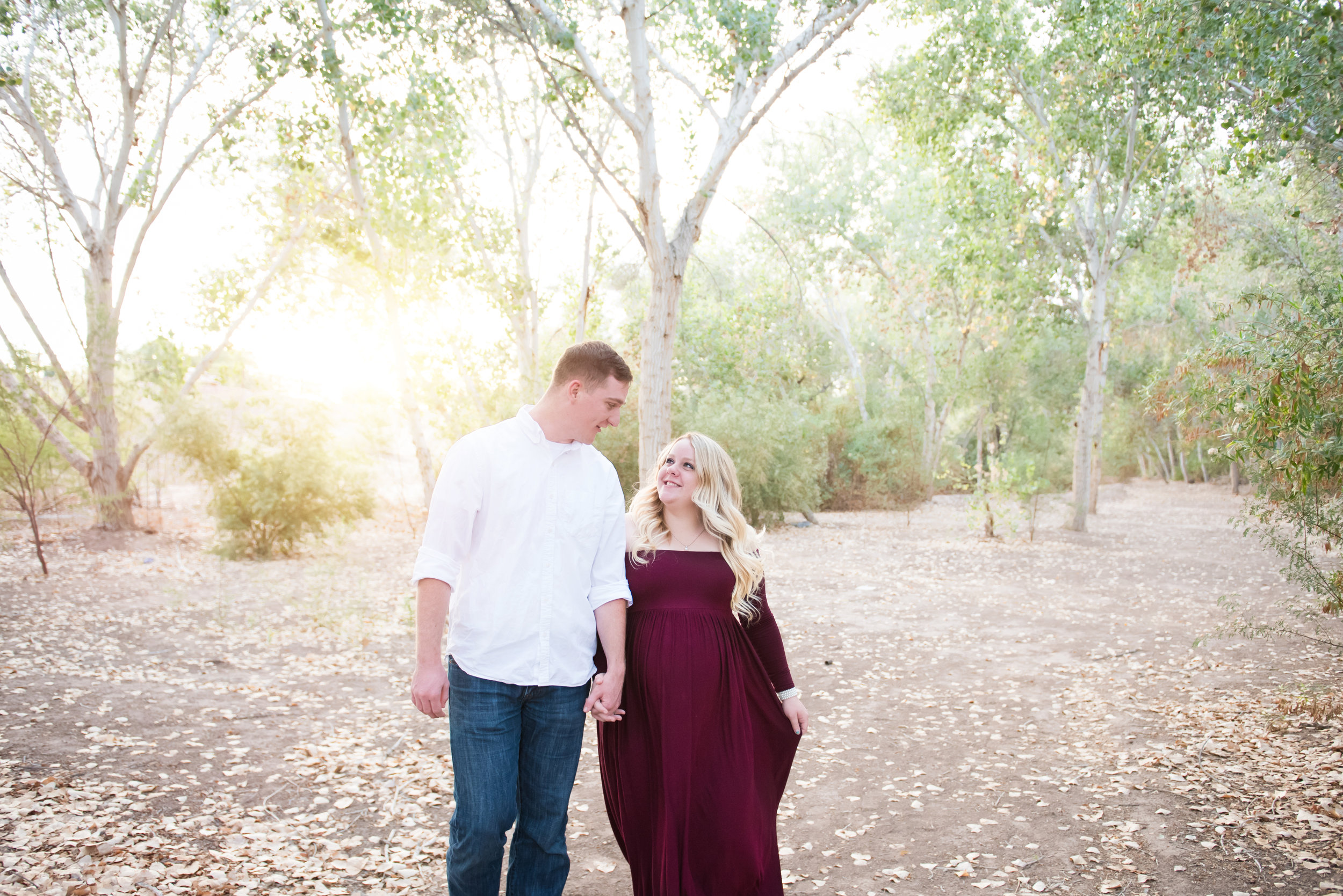 Forest Maternity Photos - Maroon Maternity Photo Dress - Reflecting Grace Photography