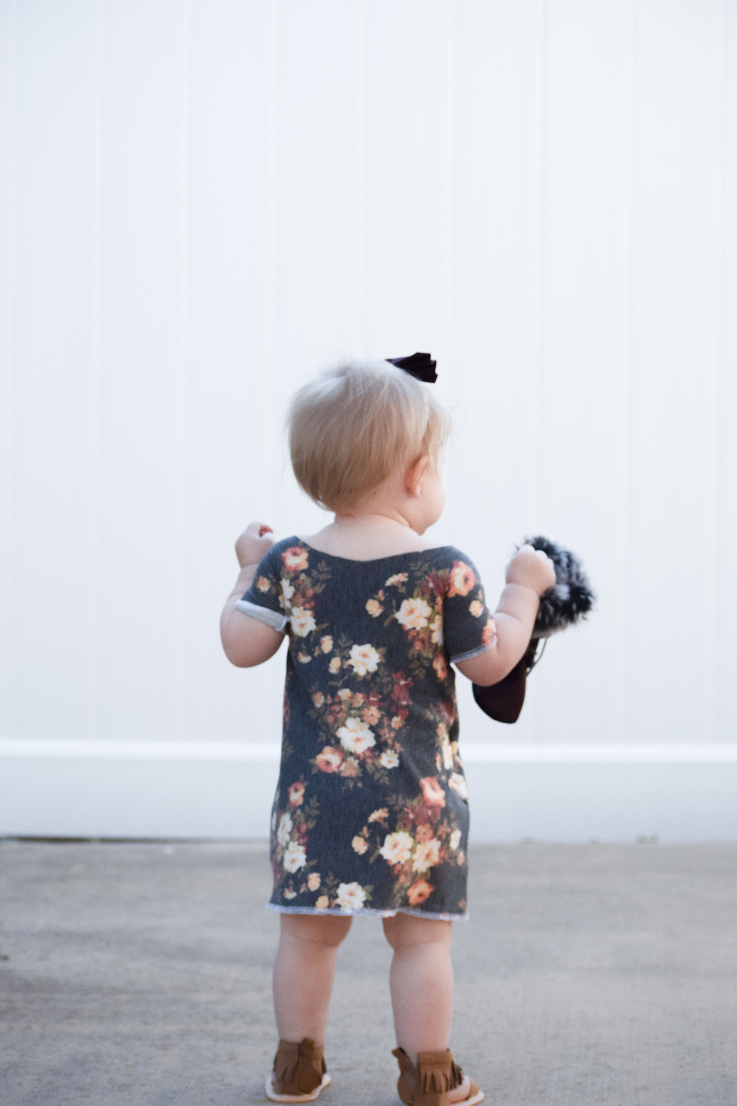 Baby Floral Off the Shoulder Dress - Baby Gladiator Sandals