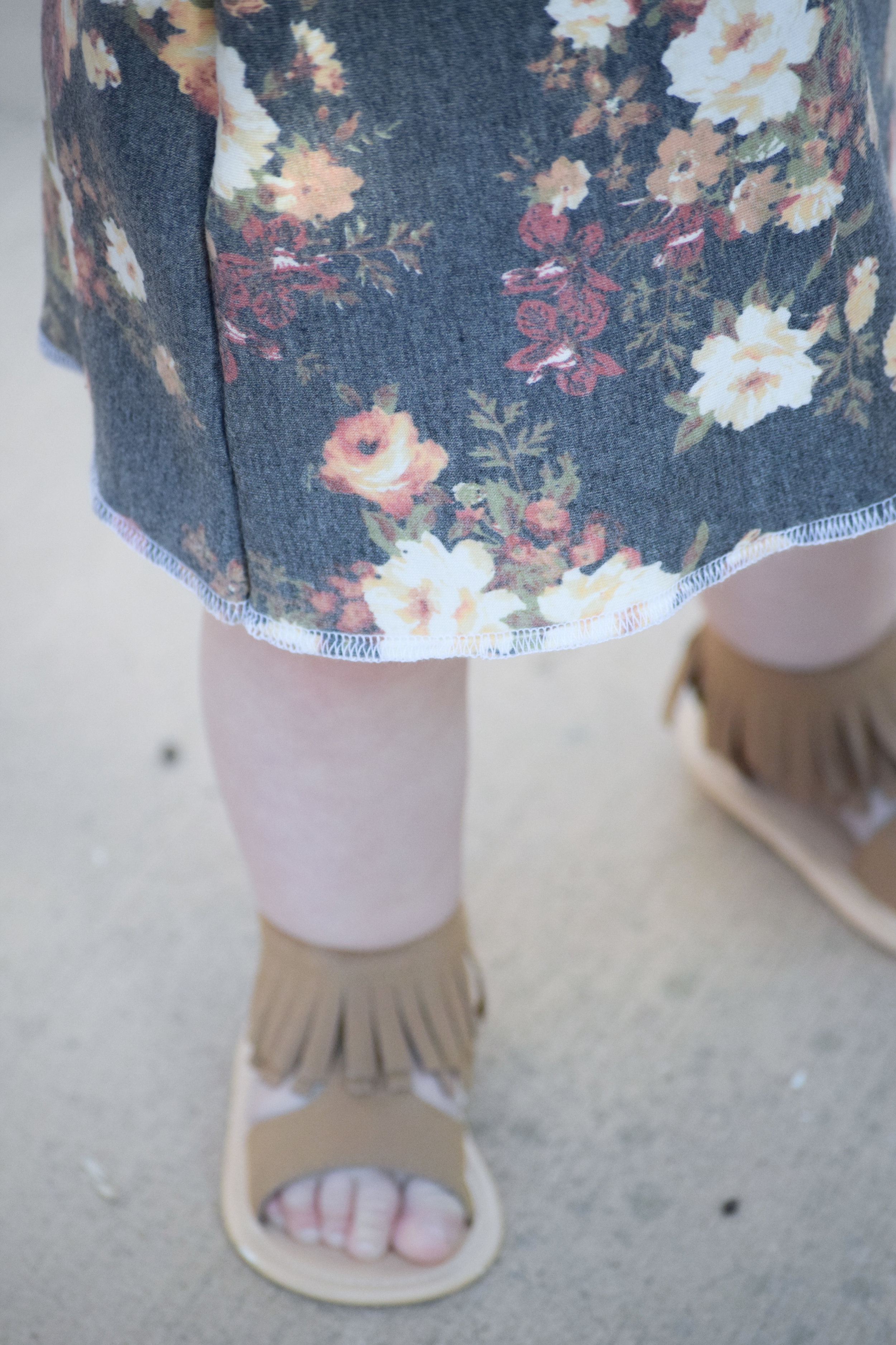Baby Floral Off the Shoulder Dress - Baby Gladiator Sandals