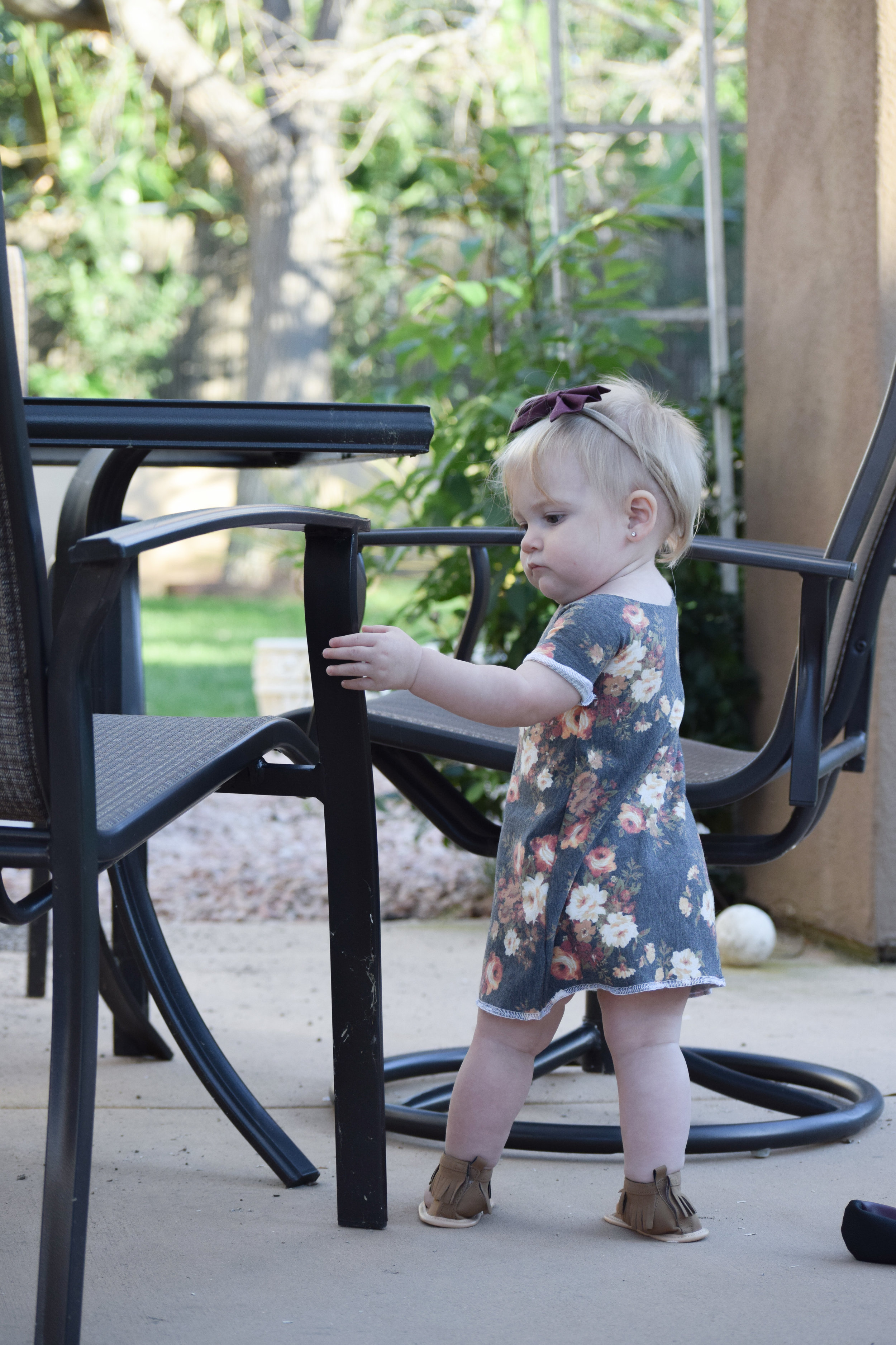 Baby Floral Off the Shoulder Dress - Baby Gladiator Sandals