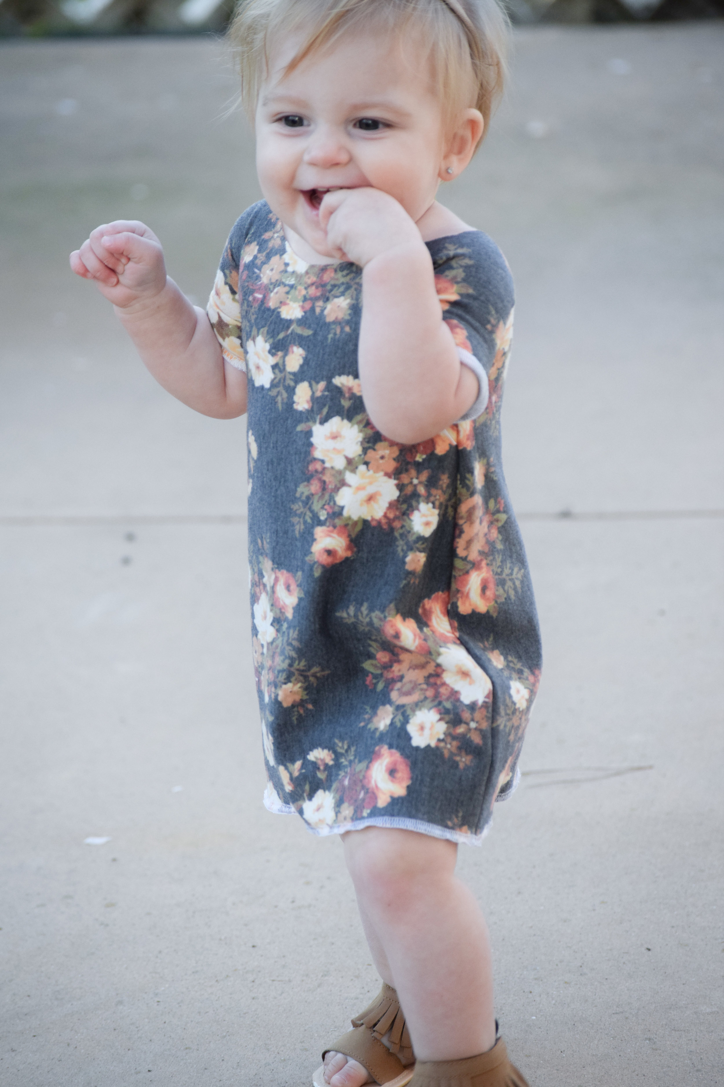 Baby Floral Off the Shoulder Dress - Baby Gladiator Sandals