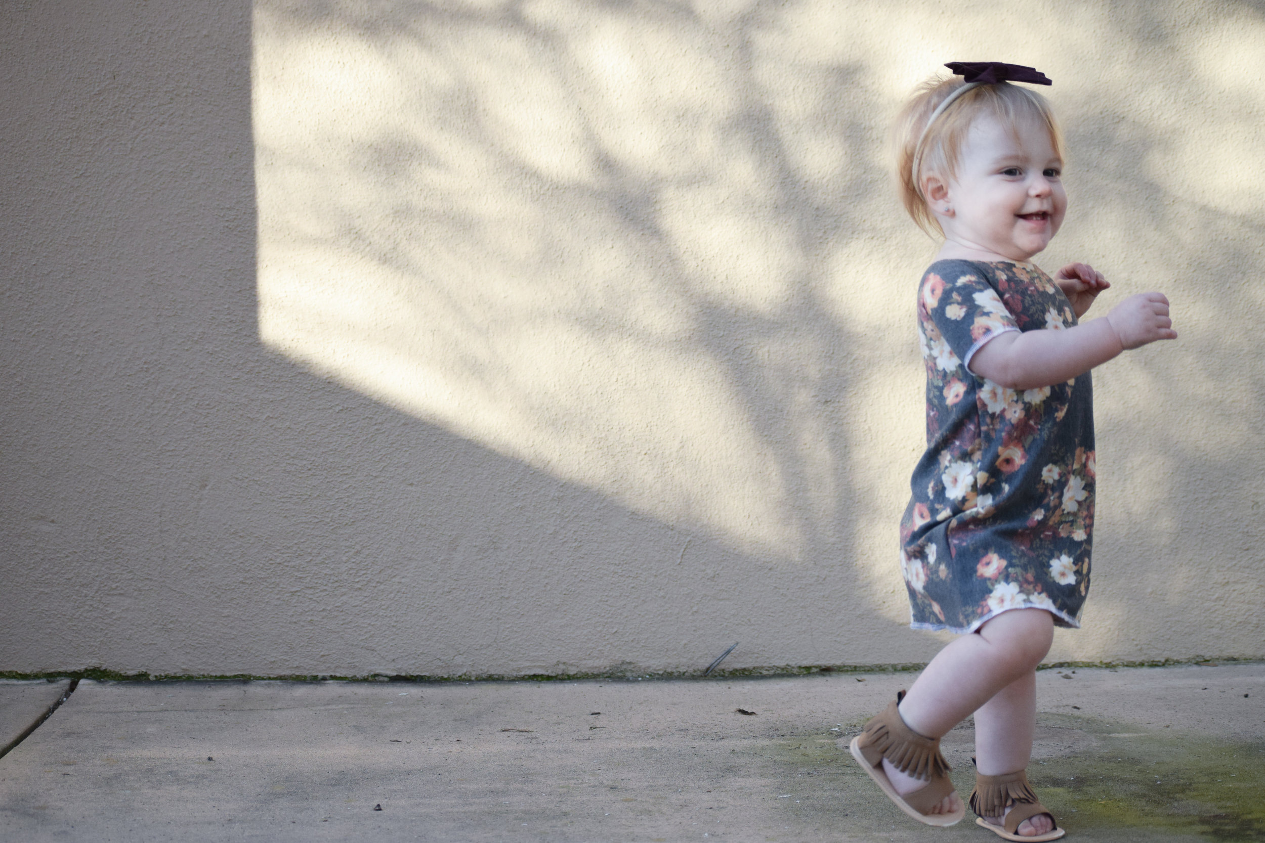 Baby Floral Off the Shoulder Dress - Baby Gladiator Sandals