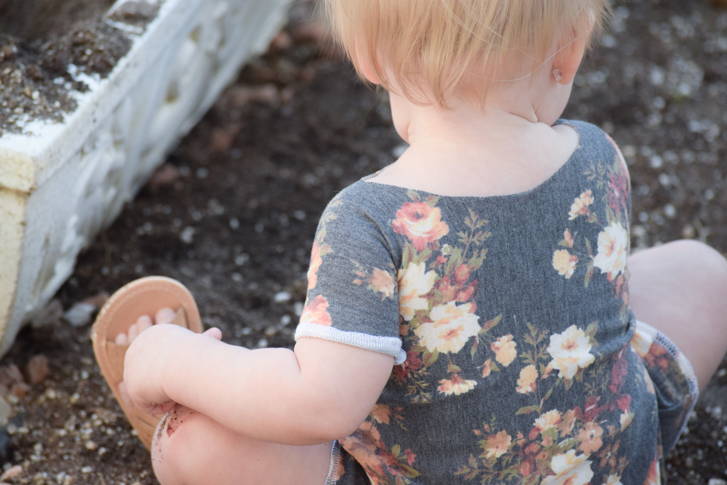Baby Floral Off the Shoulder Dress - Baby Gladiator Sandals