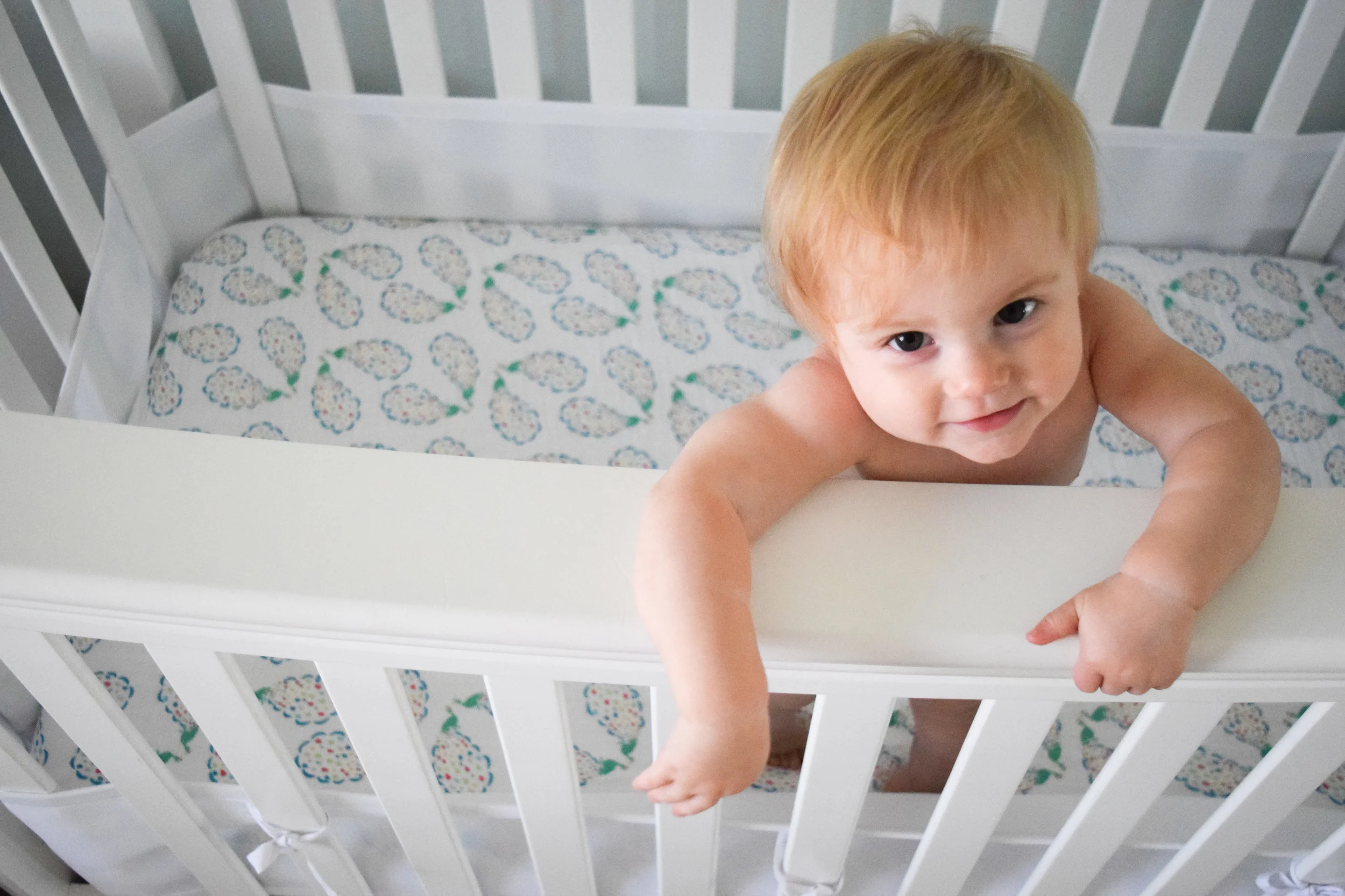 Soft Breathable Spring Crib Sheets + Swaddle Blankets -- Bebe Au Lait