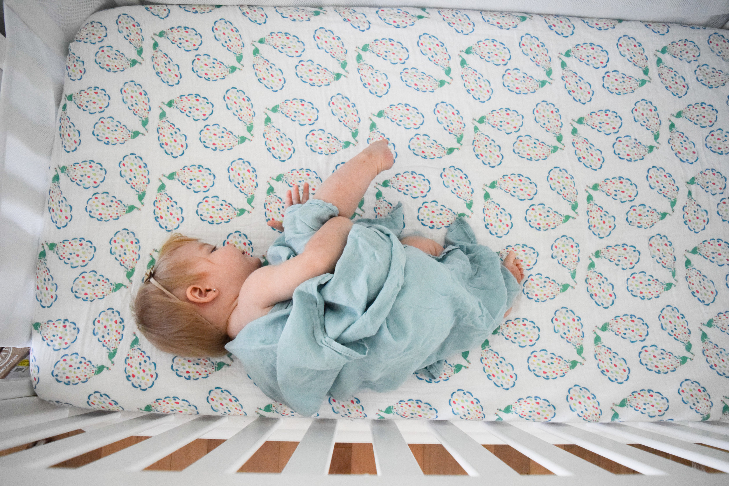 Soft Breathable Spring Crib Sheets + Swaddle Blankets -- Bebe Au Lait