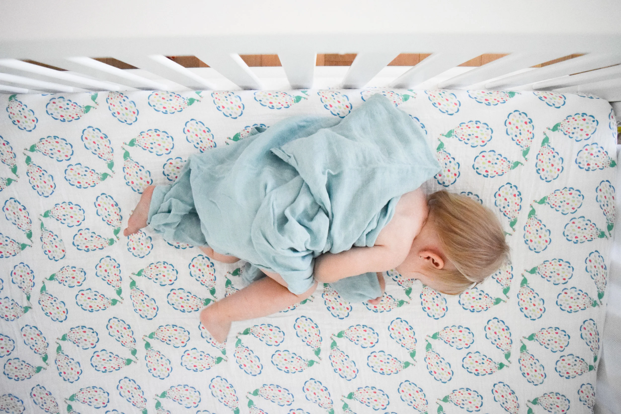 Soft Breathable Spring Crib Sheets + Swaddle Blankets -- Bebe Au Lait