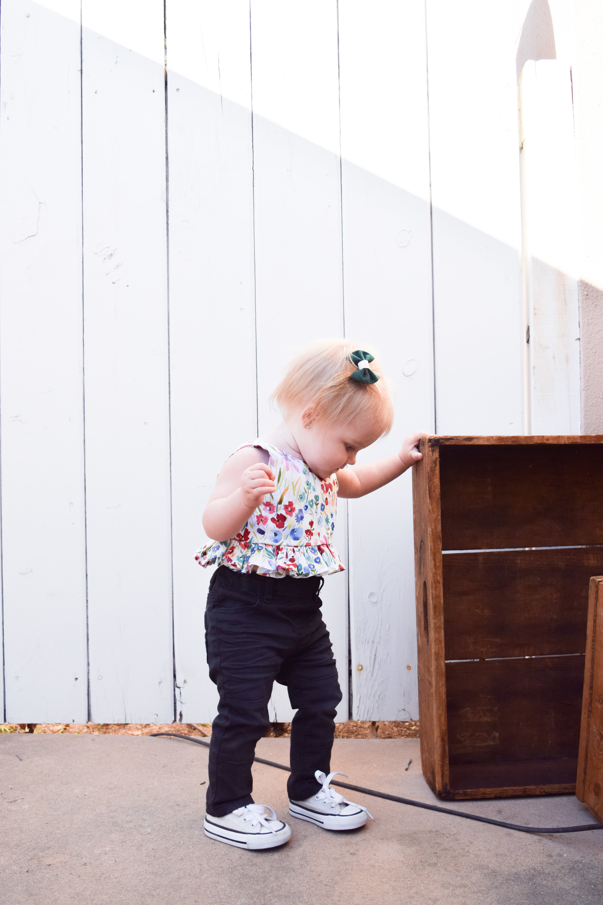 Baby Fashion - Baby Spring Floral Crop Top - Baby Converse - Baby Skinny Jeans