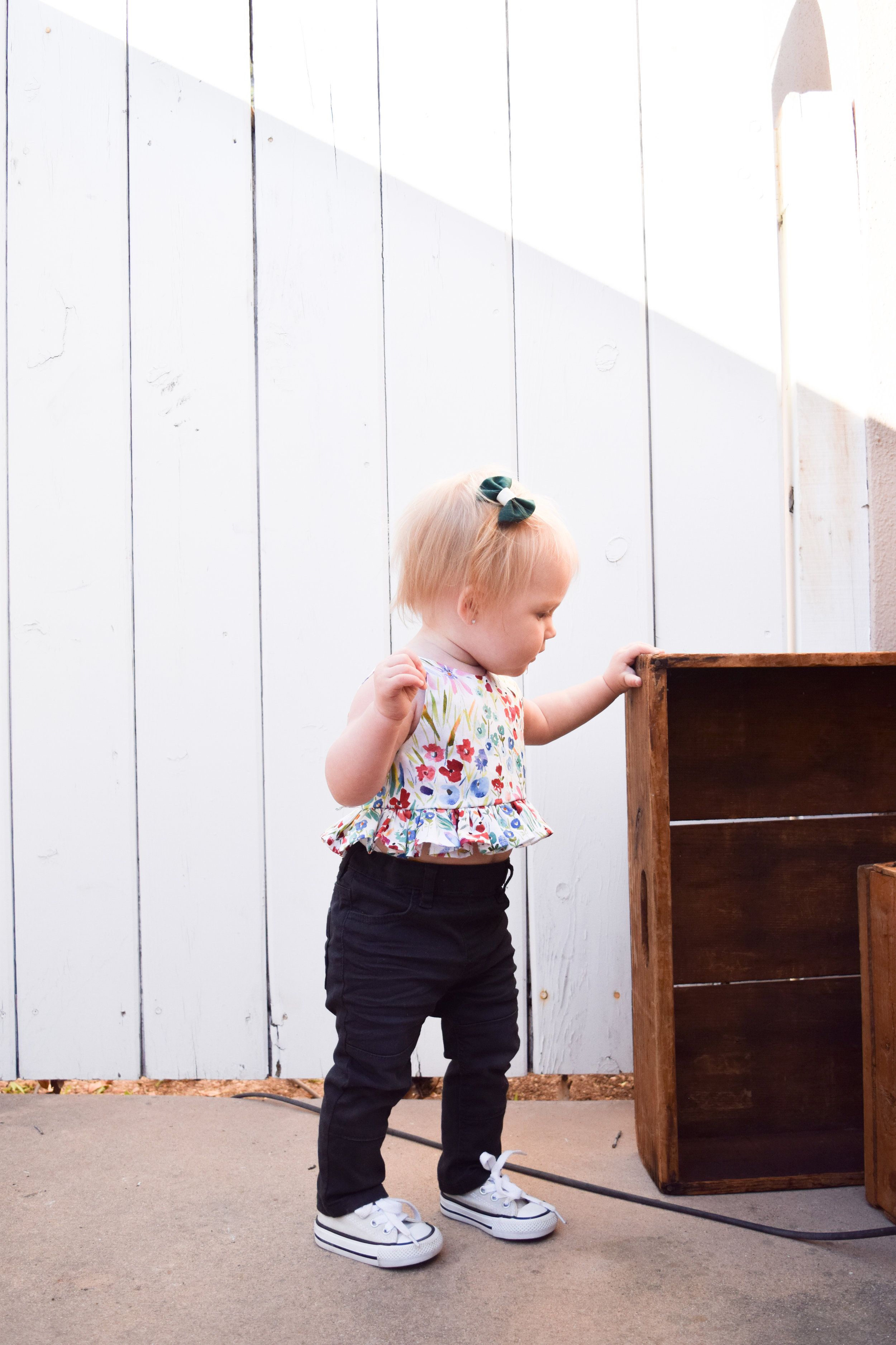 Baby Fashion - Baby Spring Floral Crop Top - Baby Converse - Baby Skinny Jeans