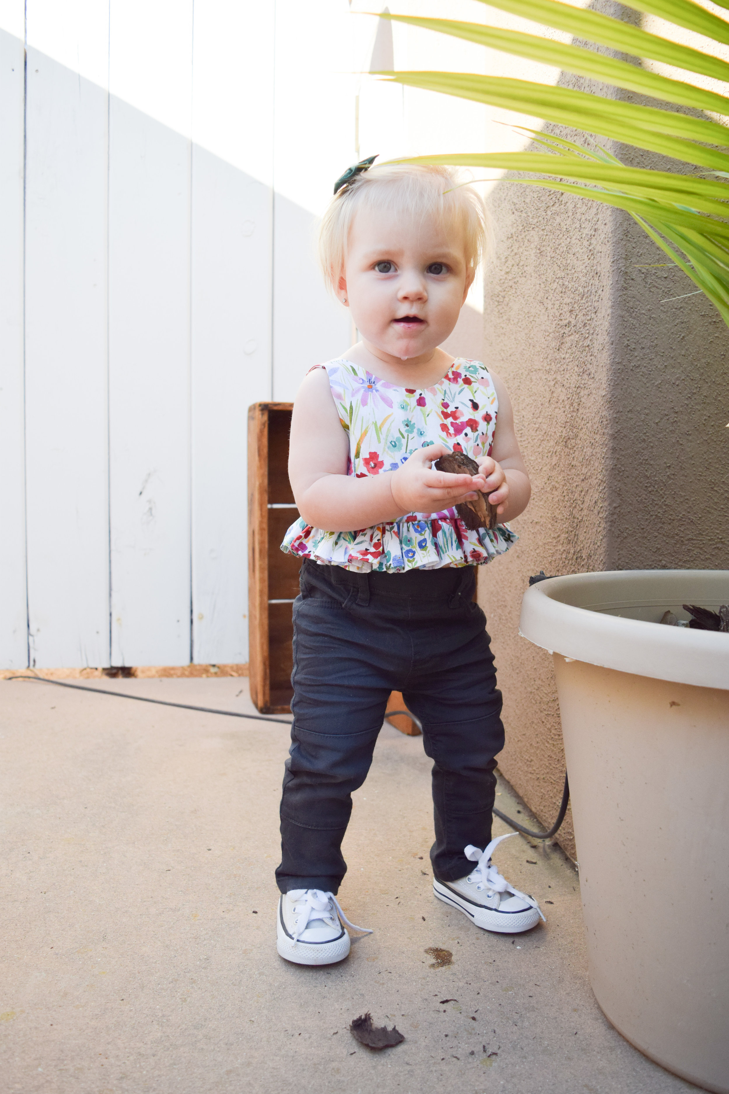 Baby Fashion - Baby Spring Floral Watercolor Crop Top - Baby Converse - Baby Skinny Jeans