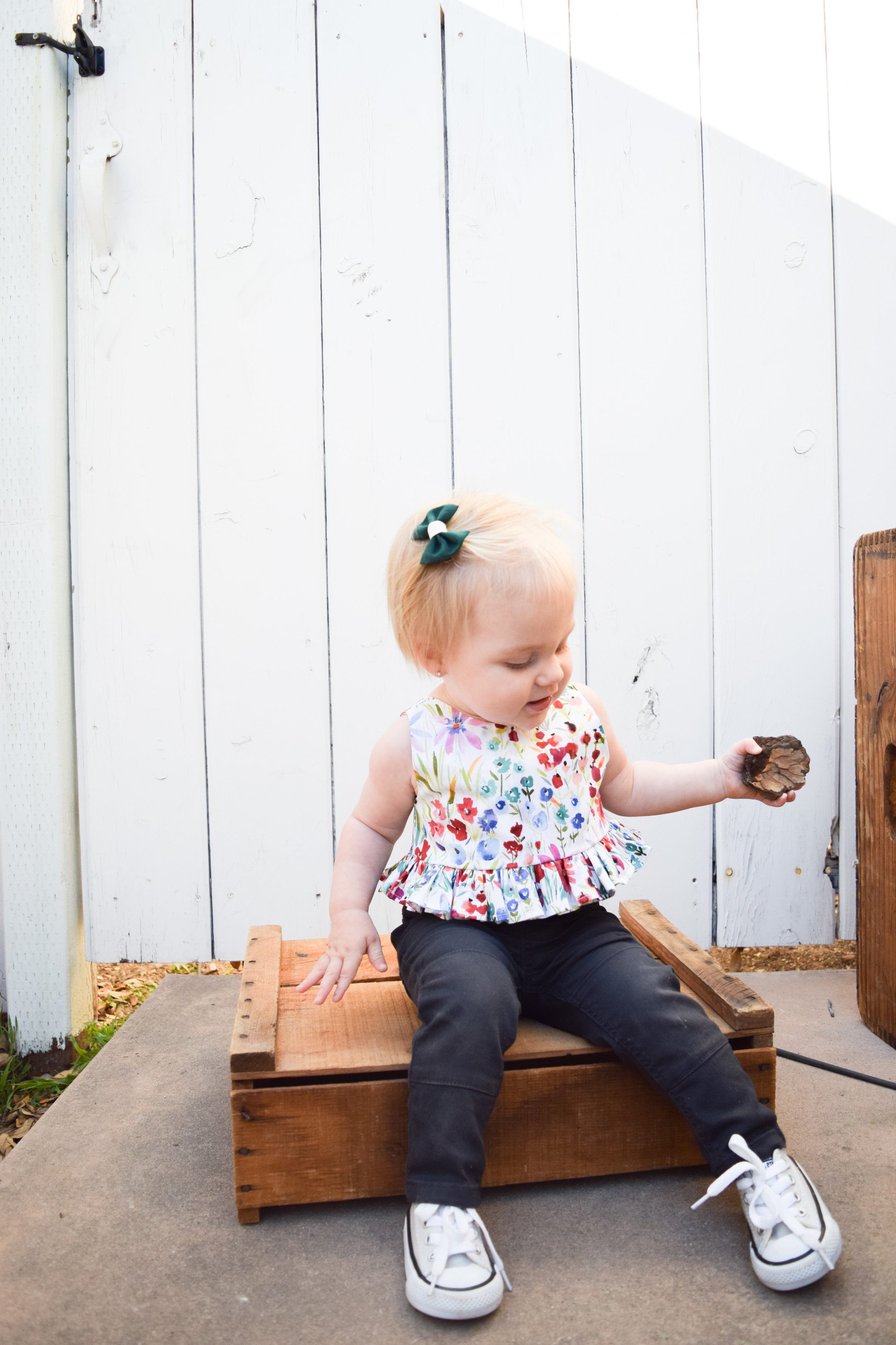 Baby Fashion - Baby Spring Floral Watercolor Crop Top - Baby Converse - Baby Skinny Jeans