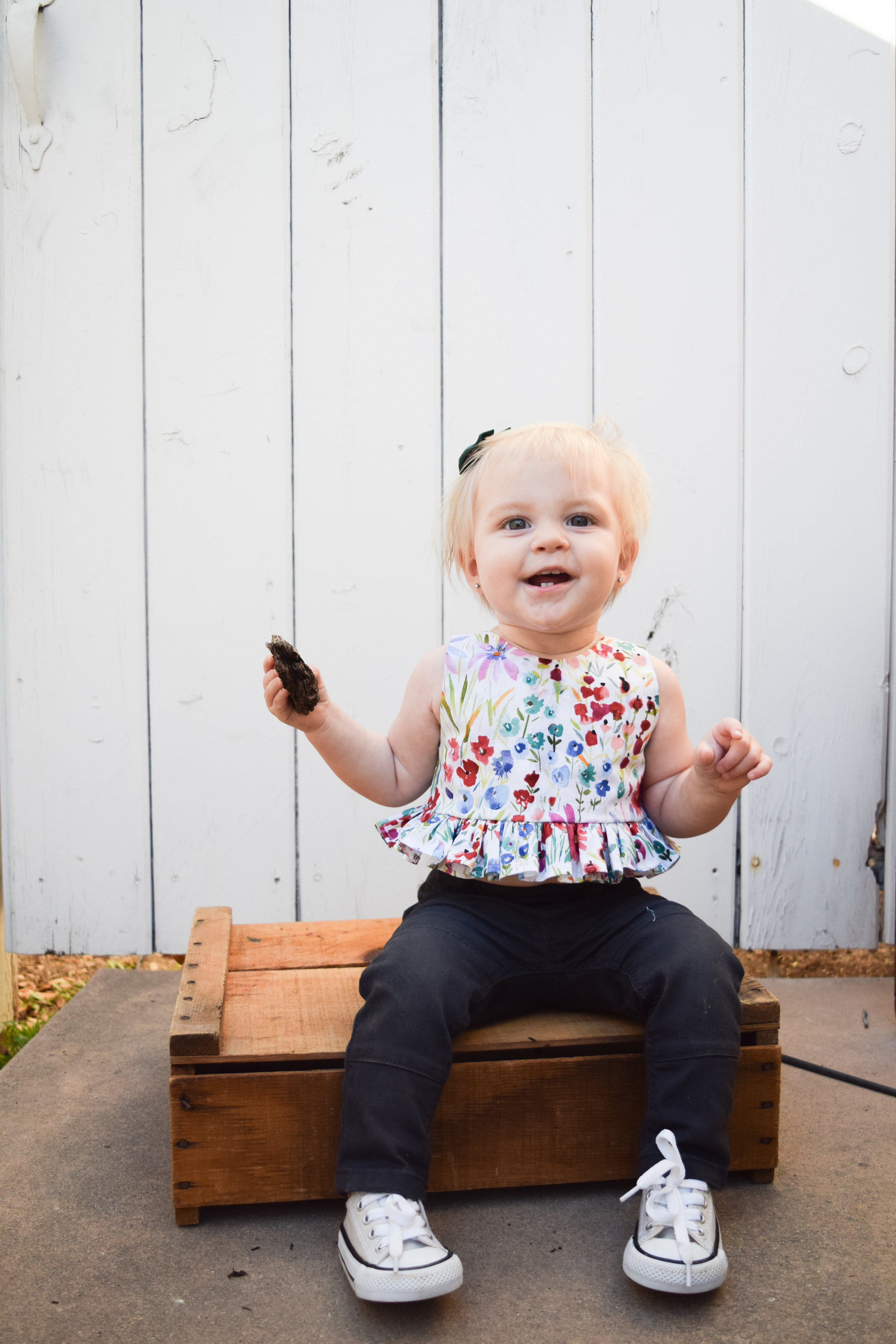 Baby Fashion - Baby Spring Floral Watercolor Crop Top - Baby Converse - Baby Skinny Jeans