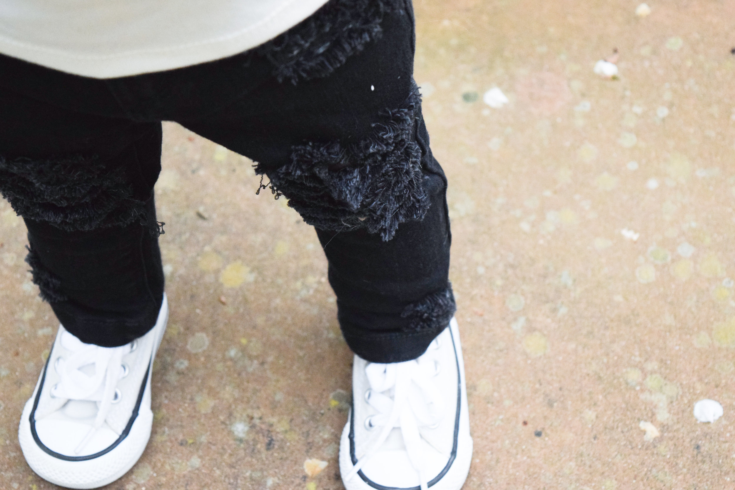 BABY FASHION | Unisex Baby Shirt, Baby Ripped Black Jeans, Baby Converse