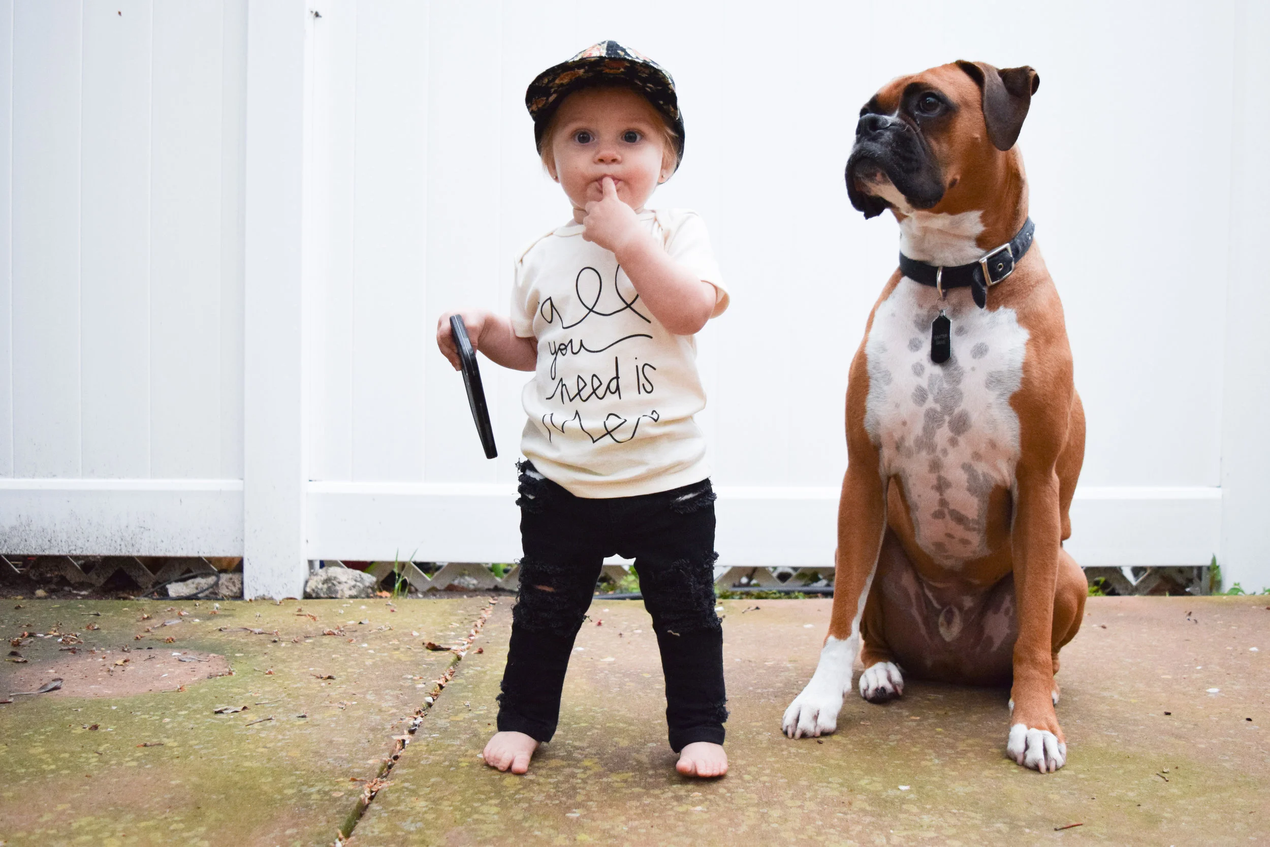 BABY FASHION | Unisex Baby Shirt, Baby Ripped Black Jeans, Baby Converse, Floral Baby Trucker Hat