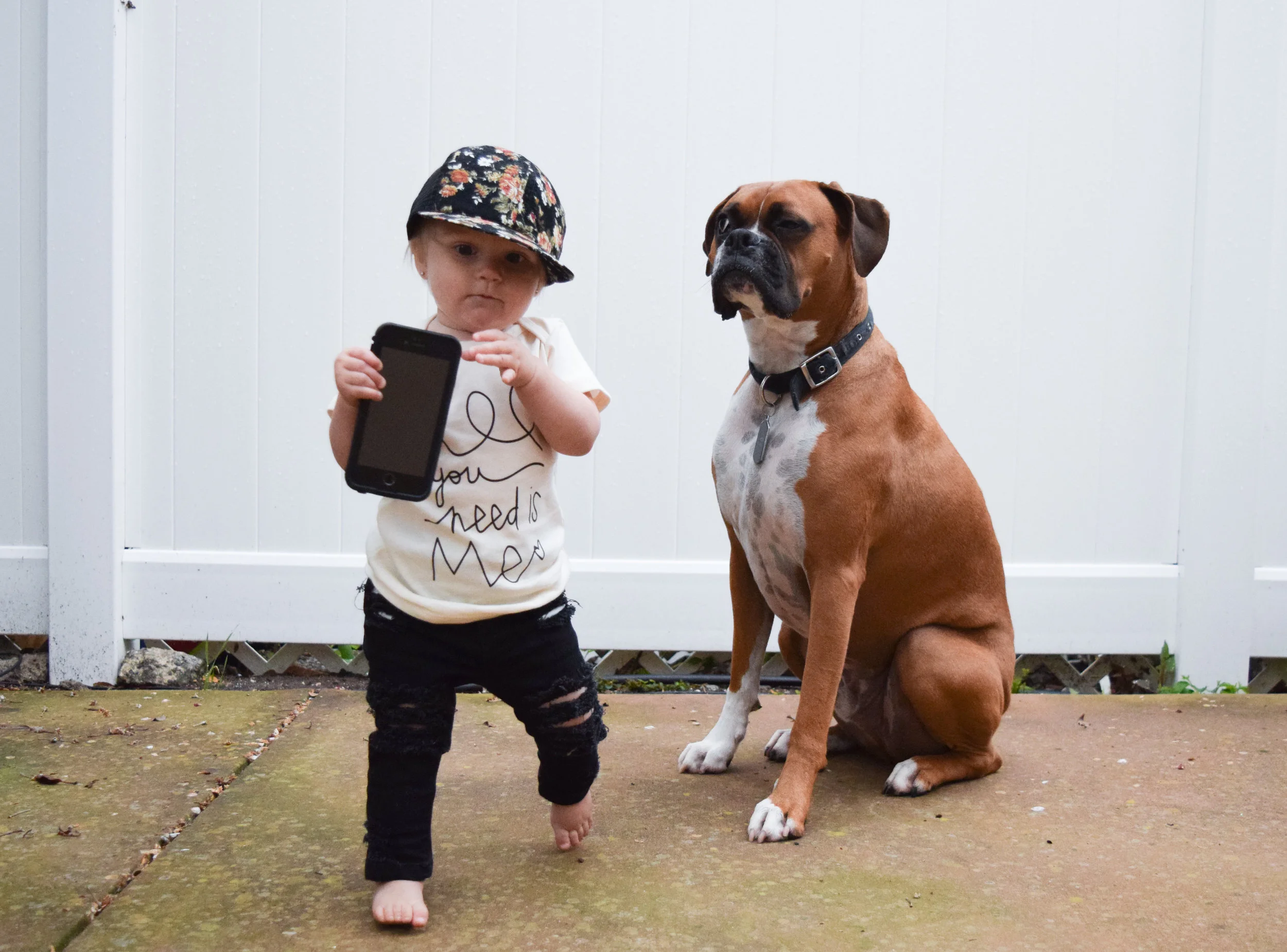 BABY FASHION | Unisex Baby Shirt, Baby Ripped Black Jeans, Baby Converse, Floral Baby Trucker Hat
