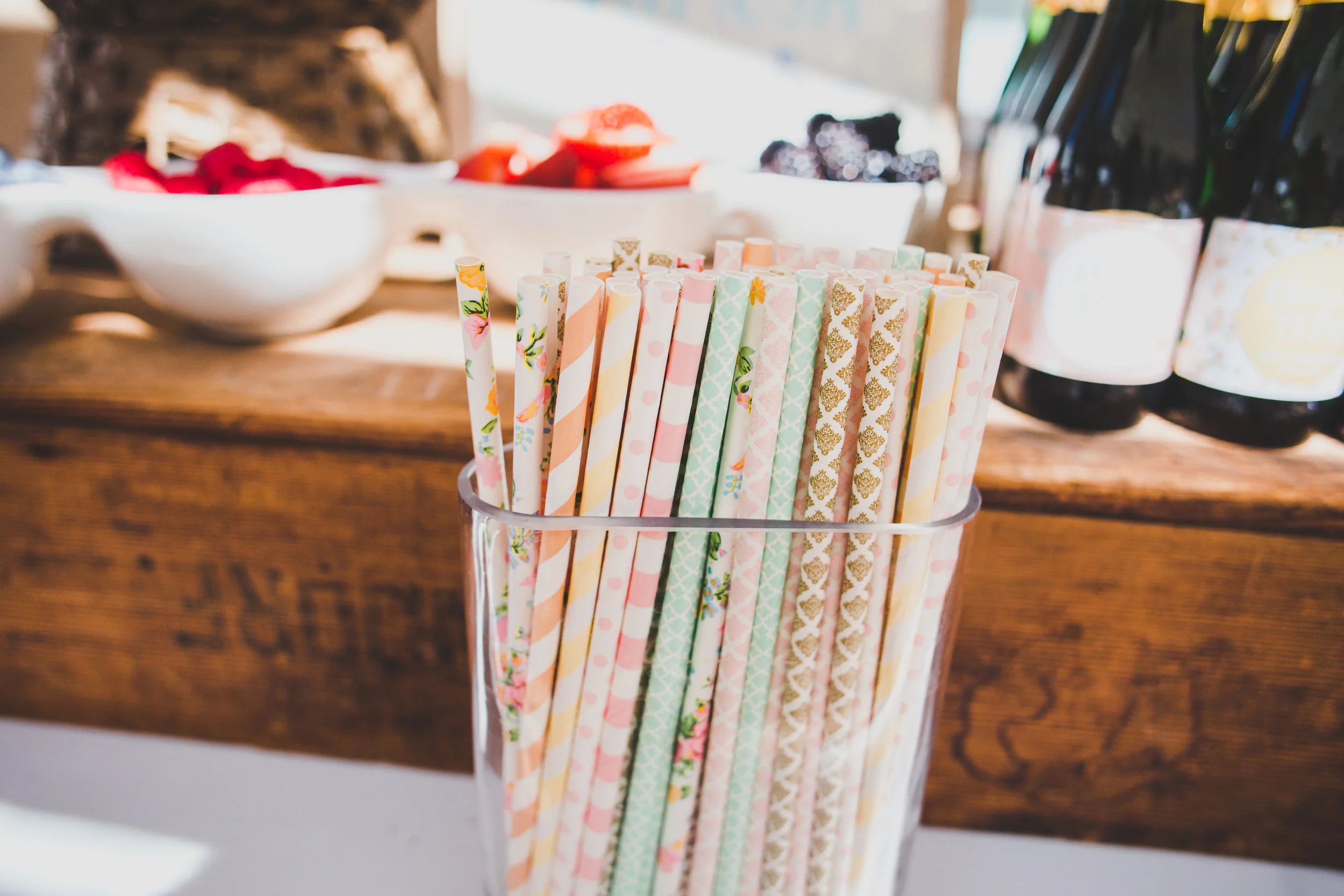 Vintage Floral Paper Straws - A Vintage Chic Pi Day Themed 1st Birthday Party