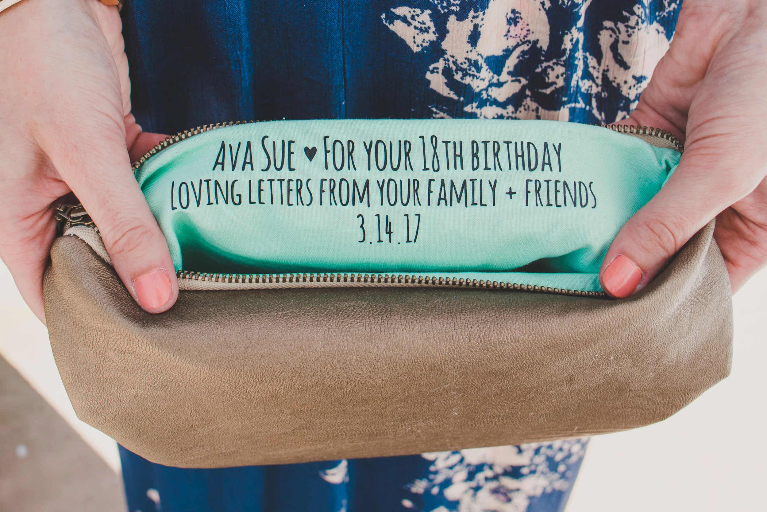 First Birthday Party Ideas - Personalized Note Clutch - A Vintage Chic Pi Day Themed 1st Birthday Party