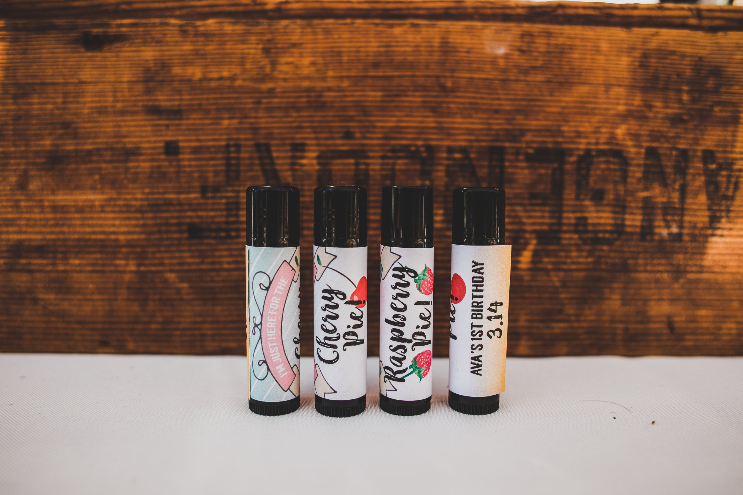 Personalized Chapstick First Birthday Party Favors - A Vintage Chic Pi Day Themed 1st Birthday Party