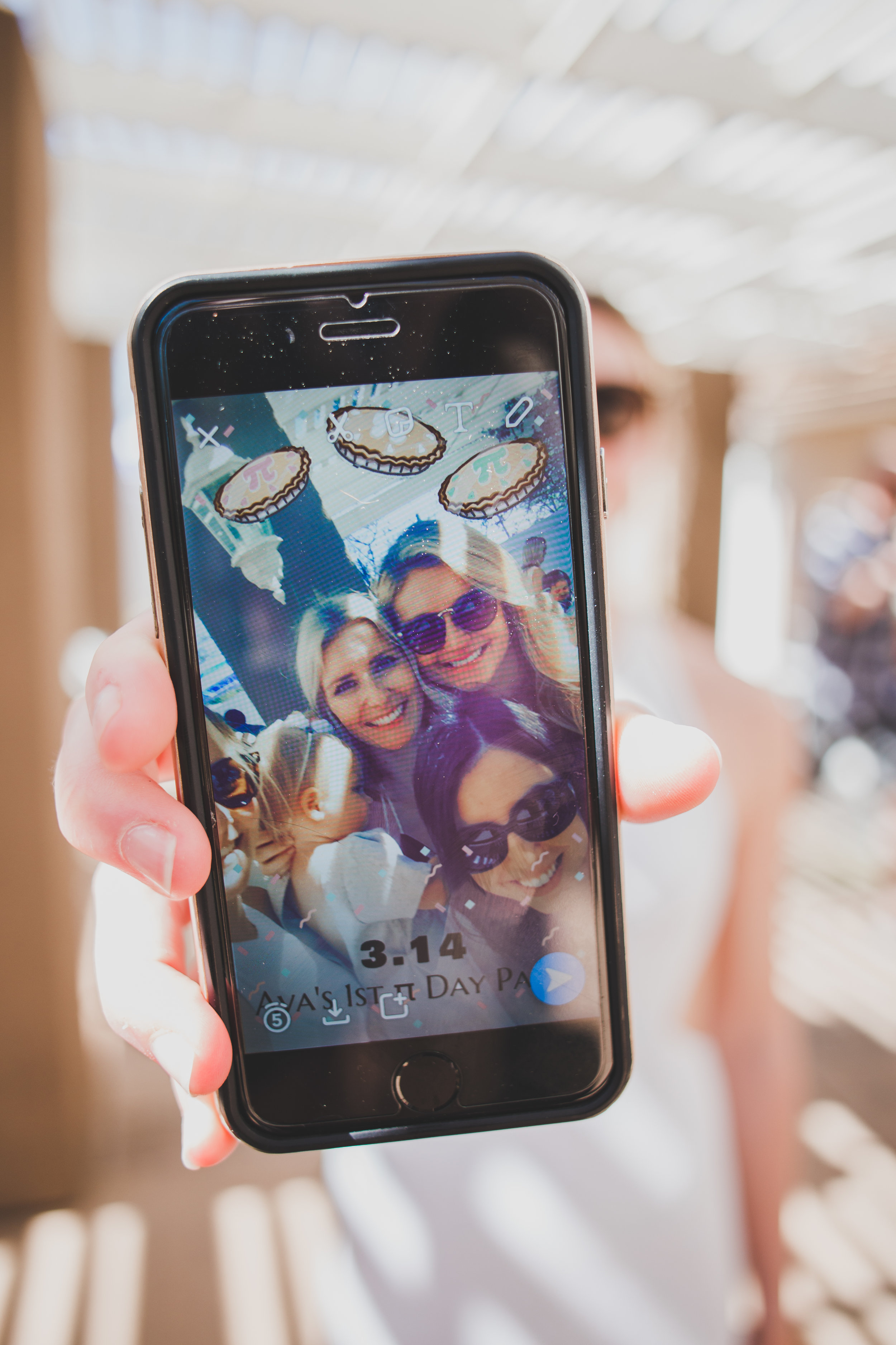 Custom Party Snapchat Filter - First Birthday Party Ideas - A Vintage Chic Pi Day Themed 1st Birthday Party