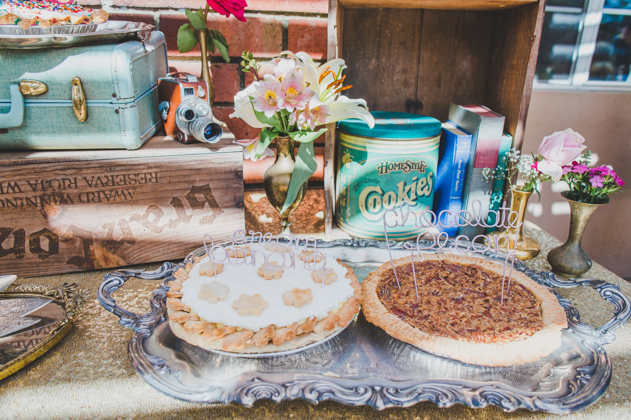 Vintage Pie Bar - First Birthday Party Ideas - A Vintage Chic Pi Day Themed 1st Birthday Party | Ava's First Birthday