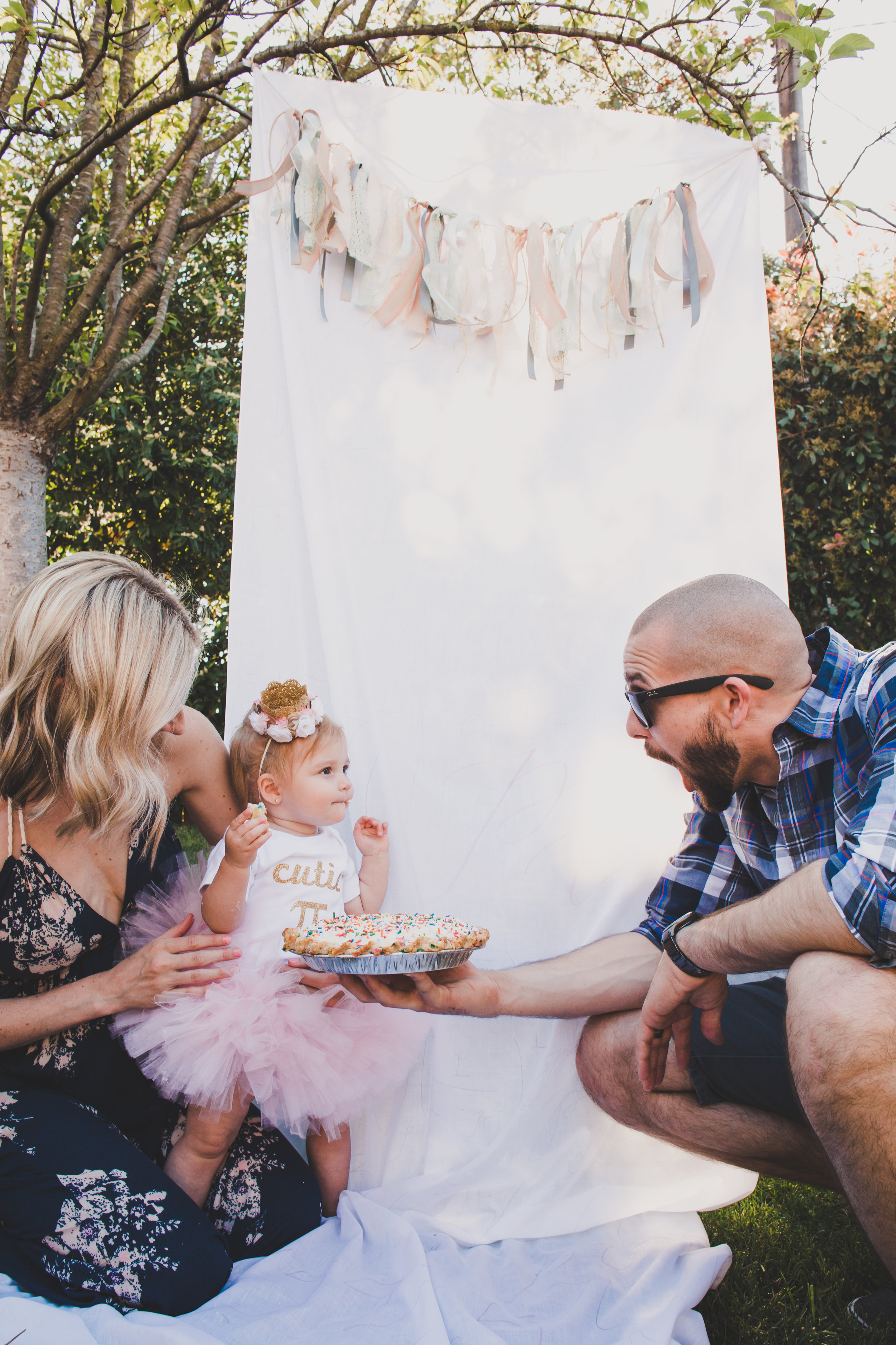 First Birthday Pie Smash - First Birthday Party Ideas - A Vintage Chic Pi Day Themed 1st Birthday Party | Ava's First Birthday