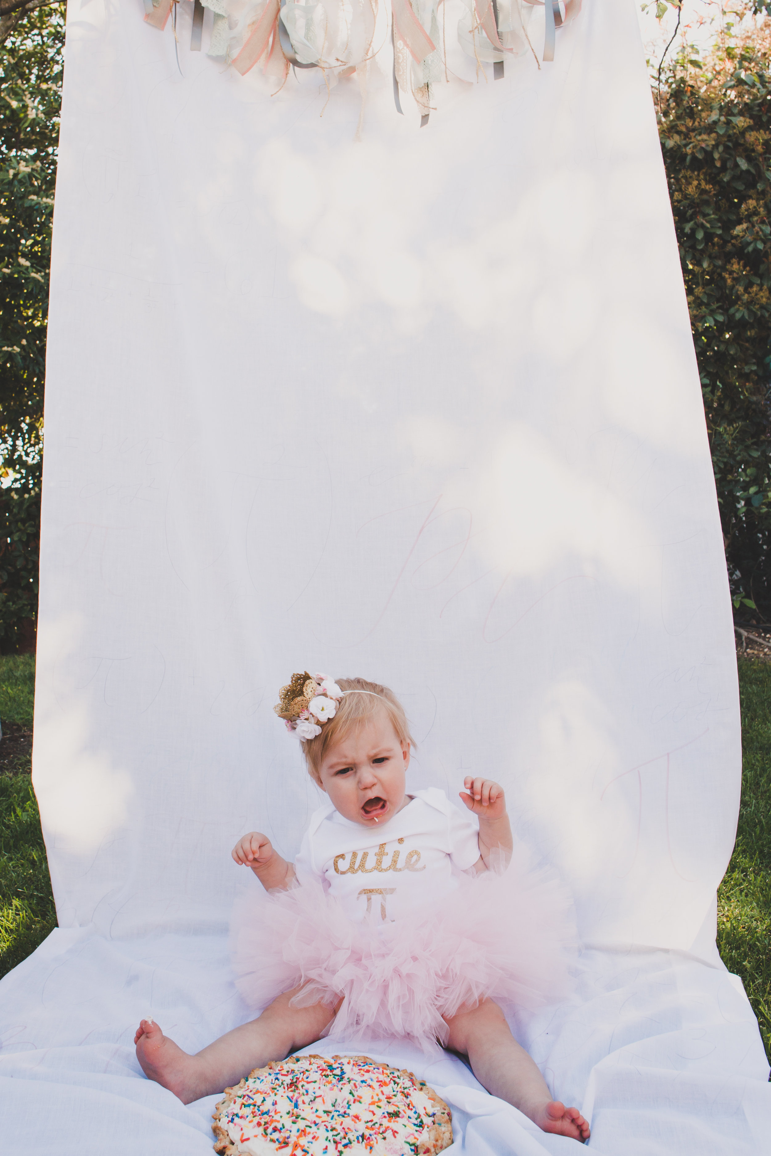 First Birthday Pie Smash - First Birthday Party Ideas - A Vintage Chic Pi Day Themed 1st Birthday Party | Ava's First Birthday