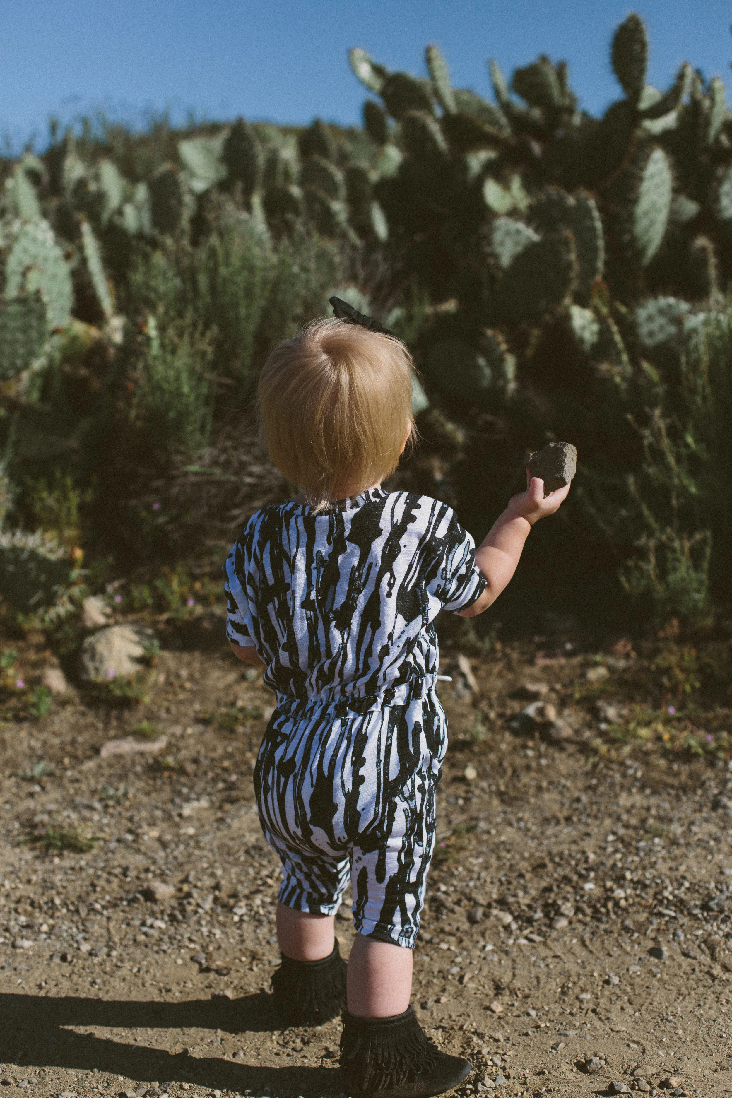 Black and White Baby Romper - Handmade Small Shop Kids Romper - Nomad Shoppe - Briana Lindsey Photography