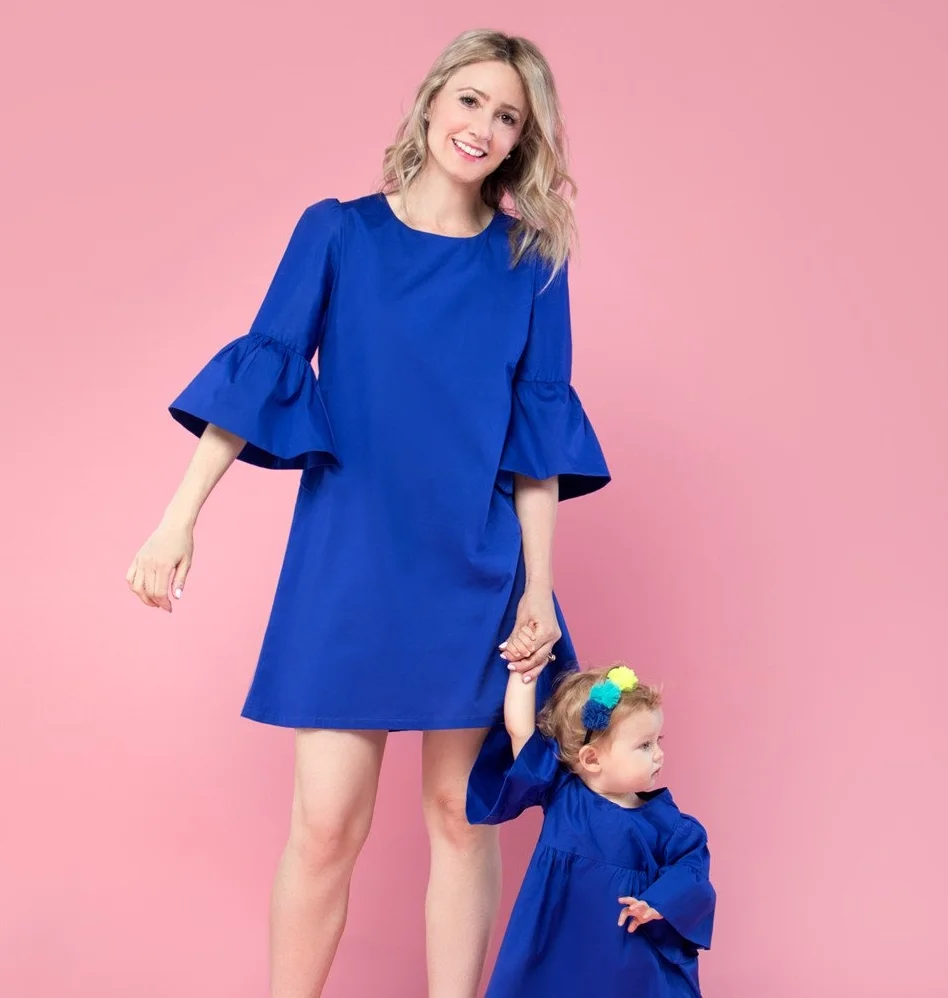 blue mommy and me dresses