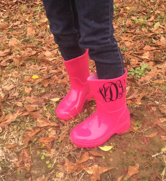 Cute Kids-Toddler Monogram Rain Boots -- Mommy Blogger-Vlogger - The Overwhelmed Mommy