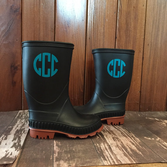 Cute Kids-Toddler Monogram Rain Boots -- Mommy Blogger-Vlogger - The Overwhelmed Mommy