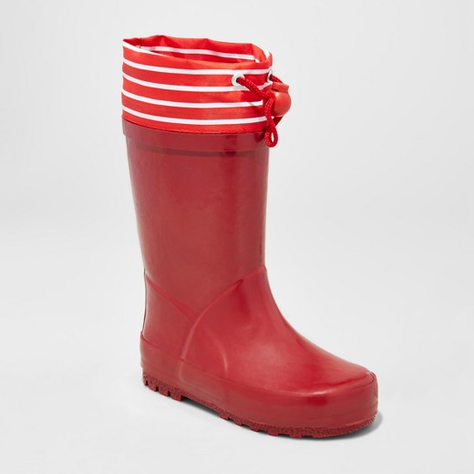 Cute Kids-Toddler Red Rain Boots -- Mommy Blogger-Vlogger - The Overwhelmed Mommy