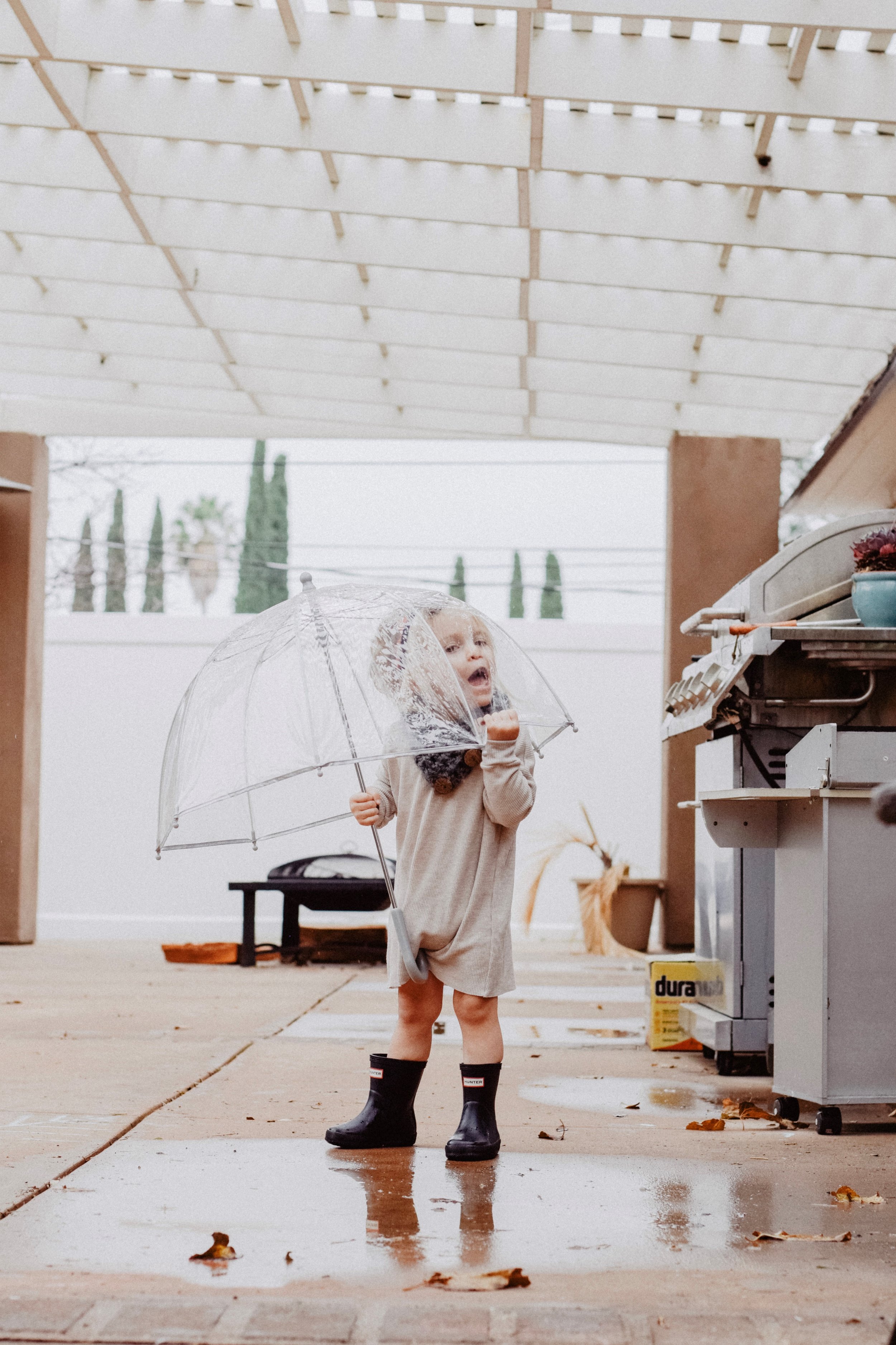 Cute Kids Rain Boots - Clear Kids Umbrellas -- Mommy Blogger-Vlogger - The Overwhelmed Mommy