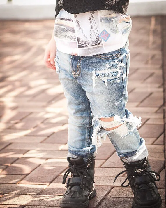 Clothes Distressed Baby Jeans Style Babies Ripped Jeans Cute