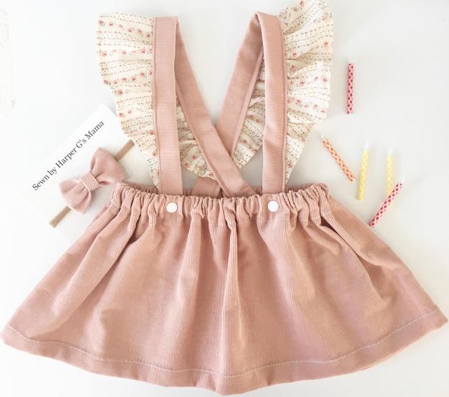 Toddler Girls Velvet Suspender Skirt Overalls Ruffled Casual Dress Outfit -  Walmart.com