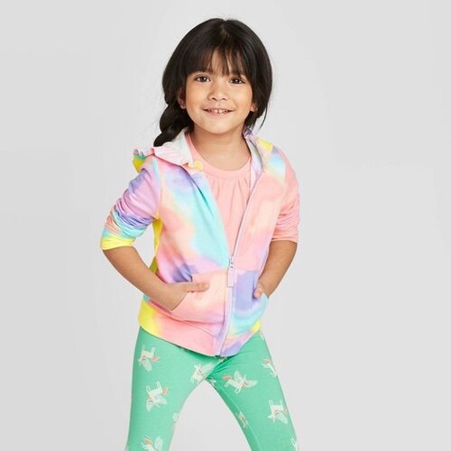 Afocuz Toddler Kids Baby Girls Tie Dye Outfits Long Sleeve Hoodie Sweatshirts Tracksuit Clothes Sets