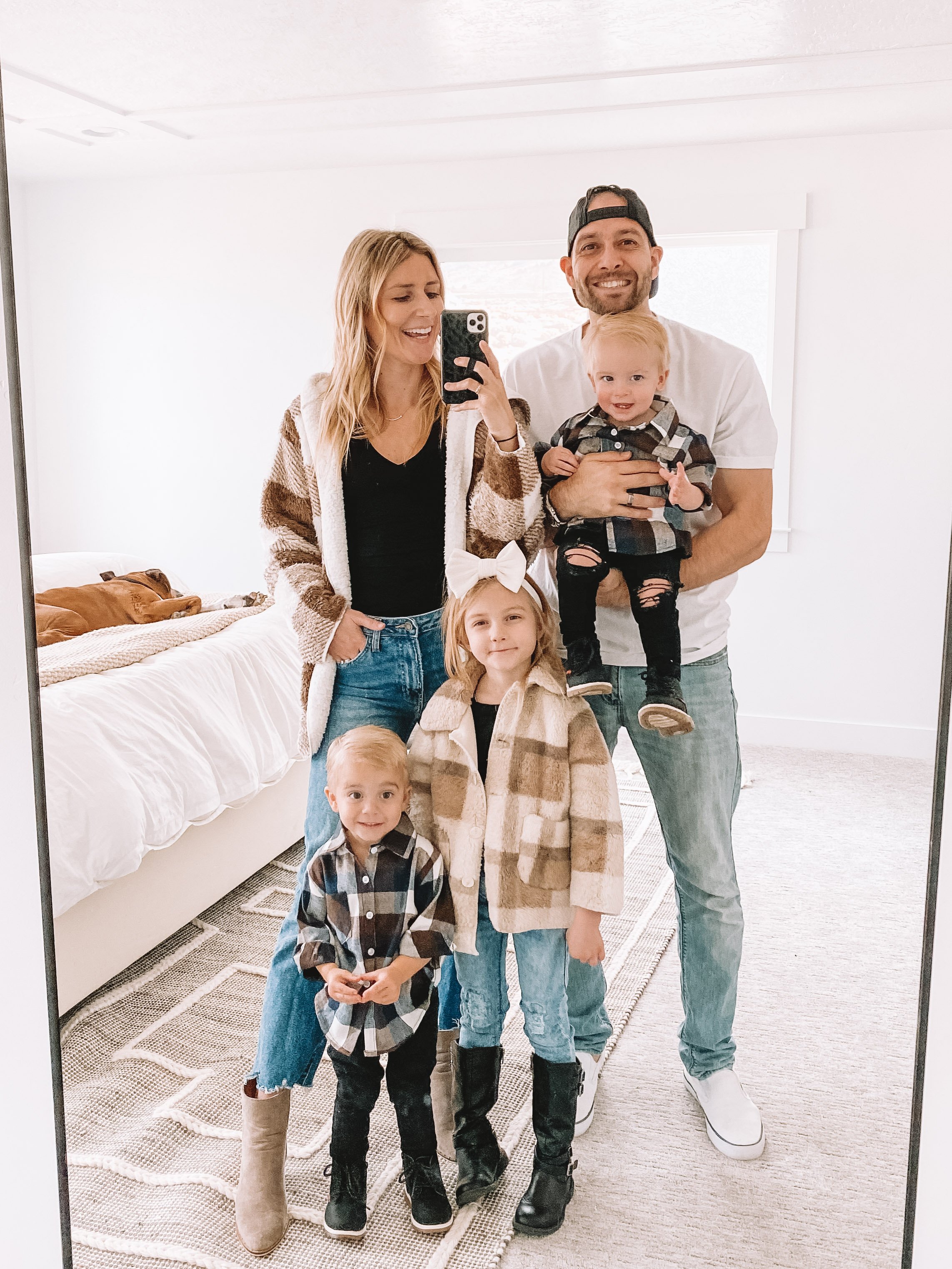 Matching Family Outfits in Plaid - The Overwhelmed Mommy Blogger