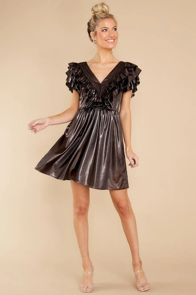 Bronze New Years Eve Dress - The Overwhelmed Mommy Blogger