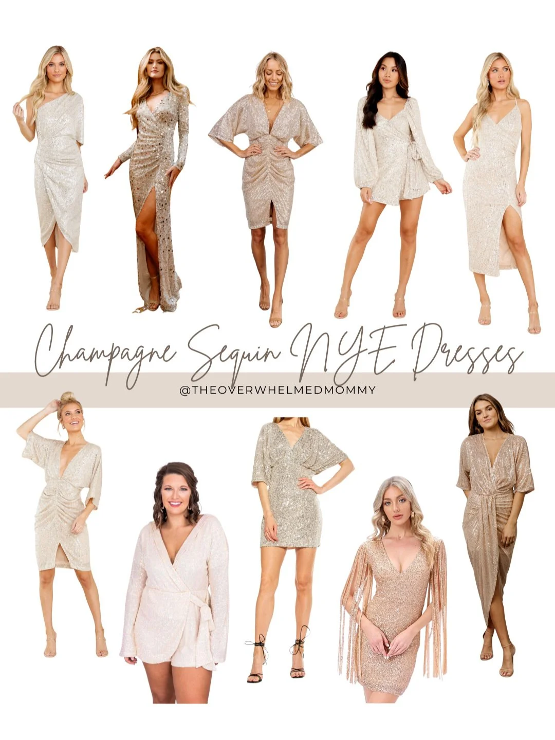 Champagne Sequin New Years Eve Dresses