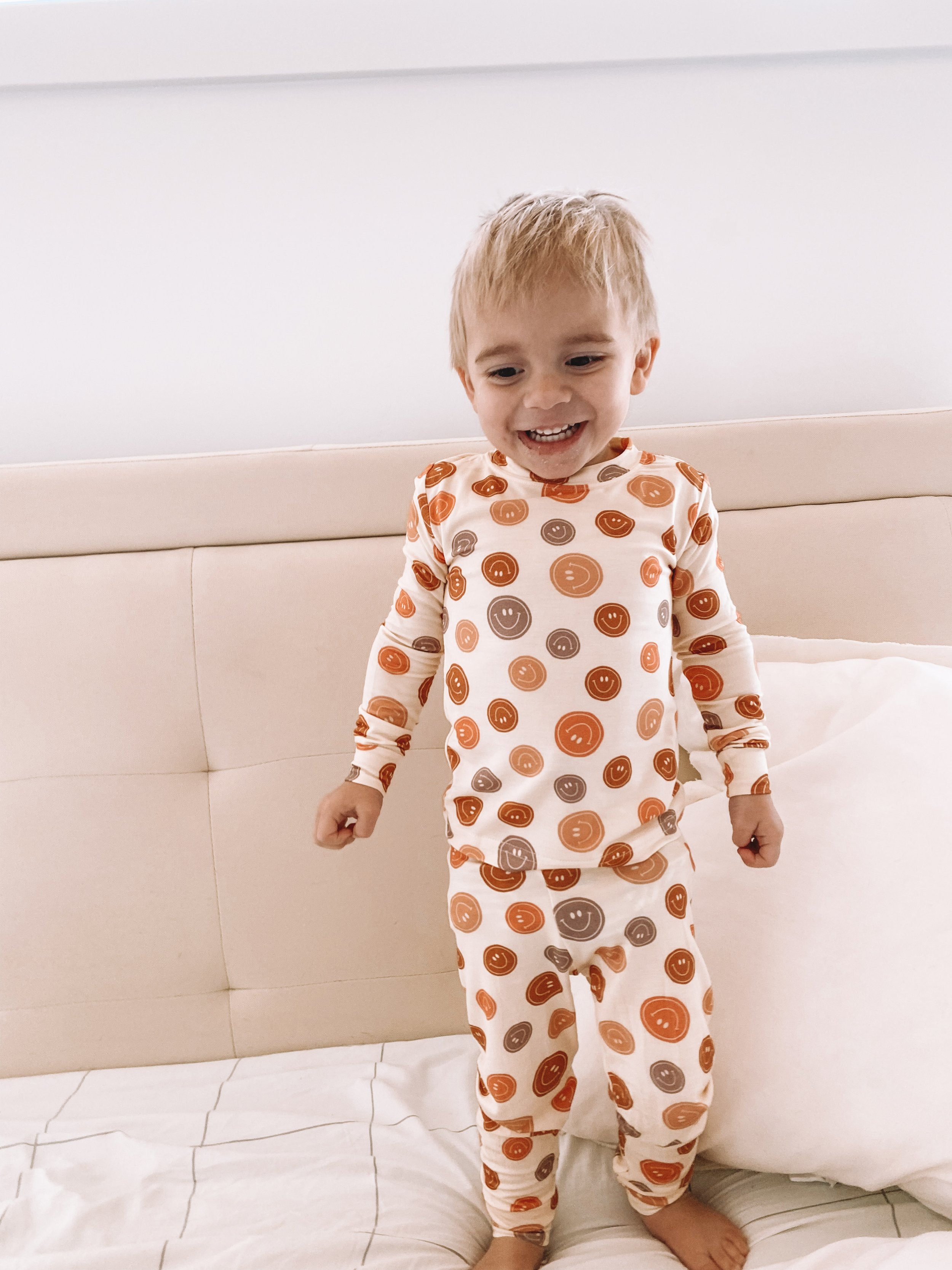 Baby-Kids Bamboo Pajamas - Kids Smiley Face Pajamas - Brixton Phoenix