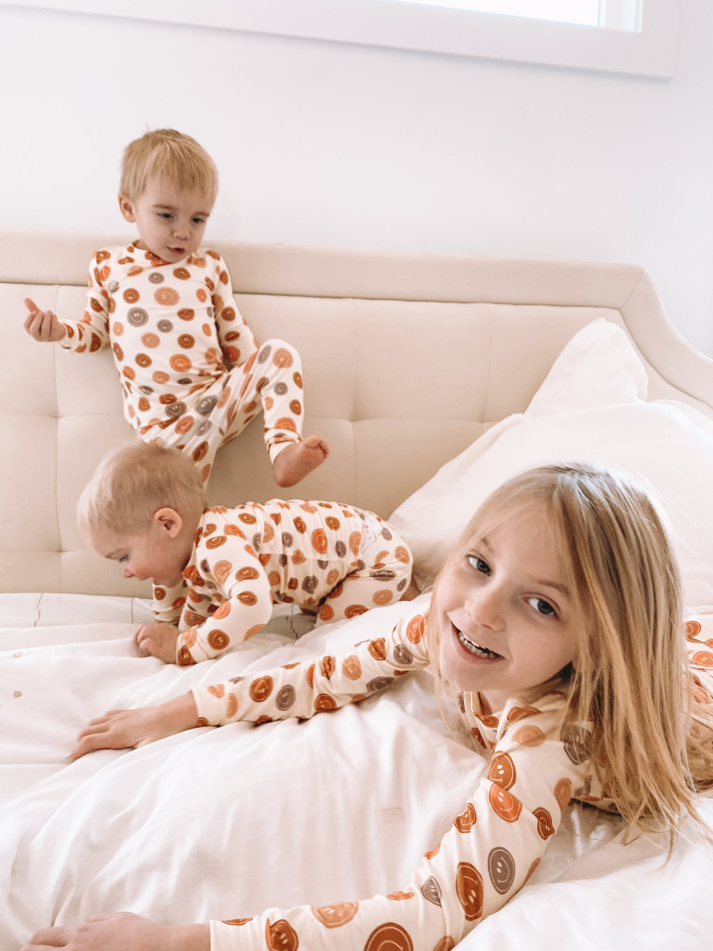 Baby-Kids Bamboo Pajamas - Kids Smiley Face Pajamas - Brixton Phoenix