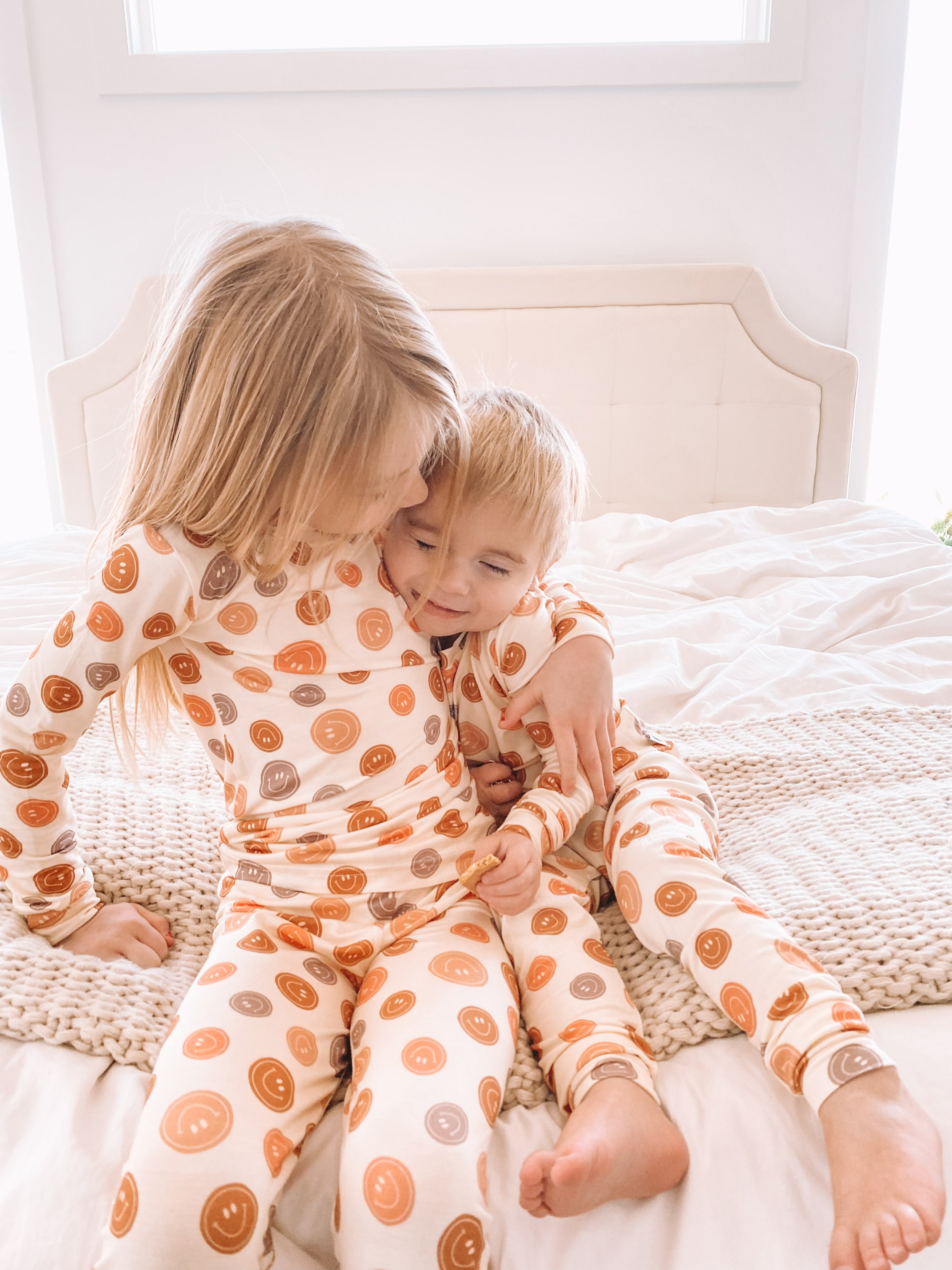 Baby-Kids Bamboo Pajamas - Kids Smiley Face Pajamas - Brixton Phoenix