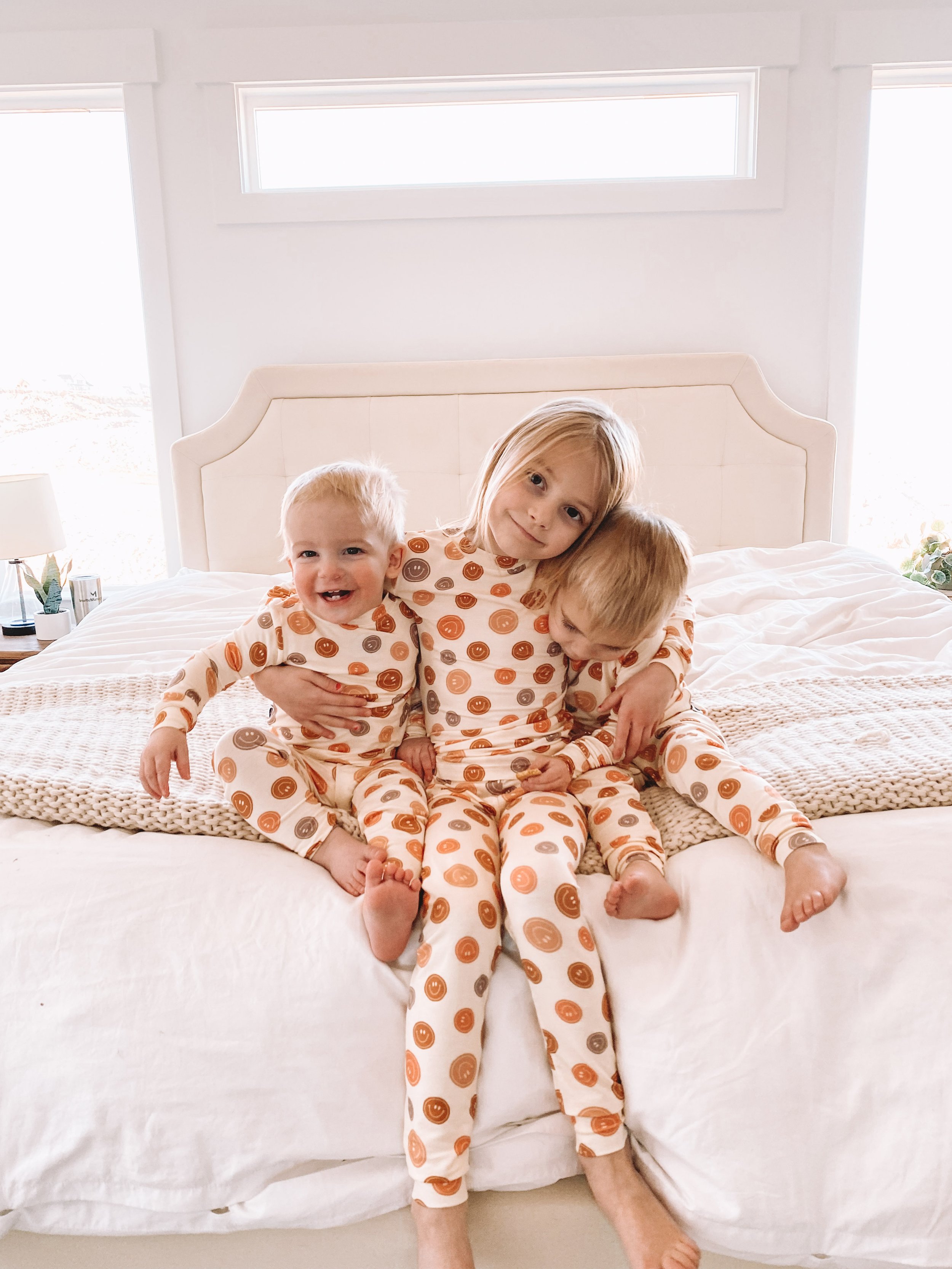 Baby-Kids Bamboo Pajamas - Kids Smiley Face Pajamas - Brixton Phoenix