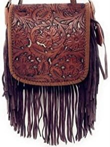 Western Leather Fringe Crossbody Purse