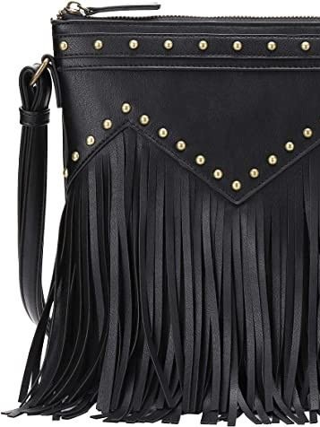 Black Fringe Crossbody Purse